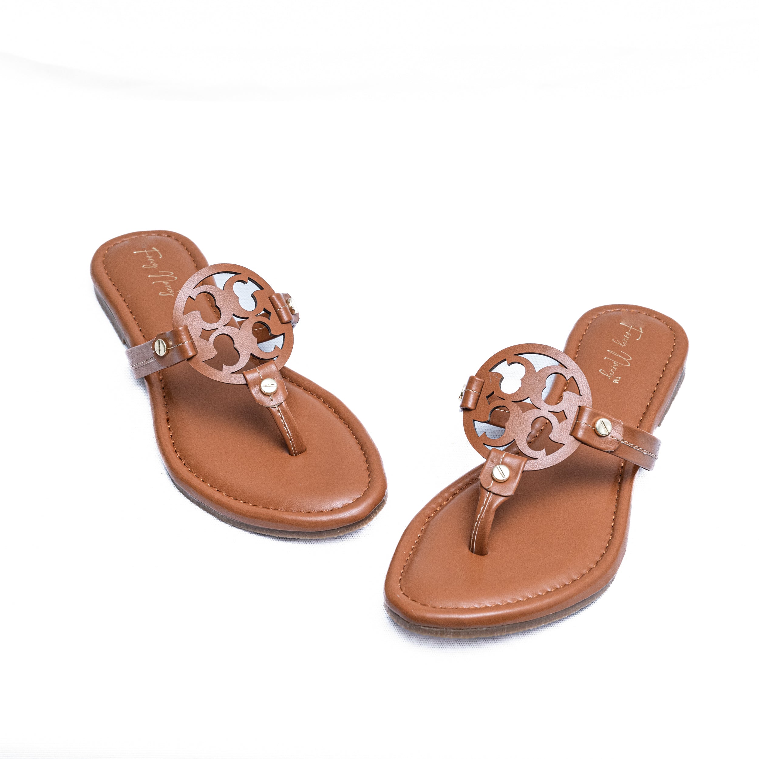 T Shape Flats - Tan