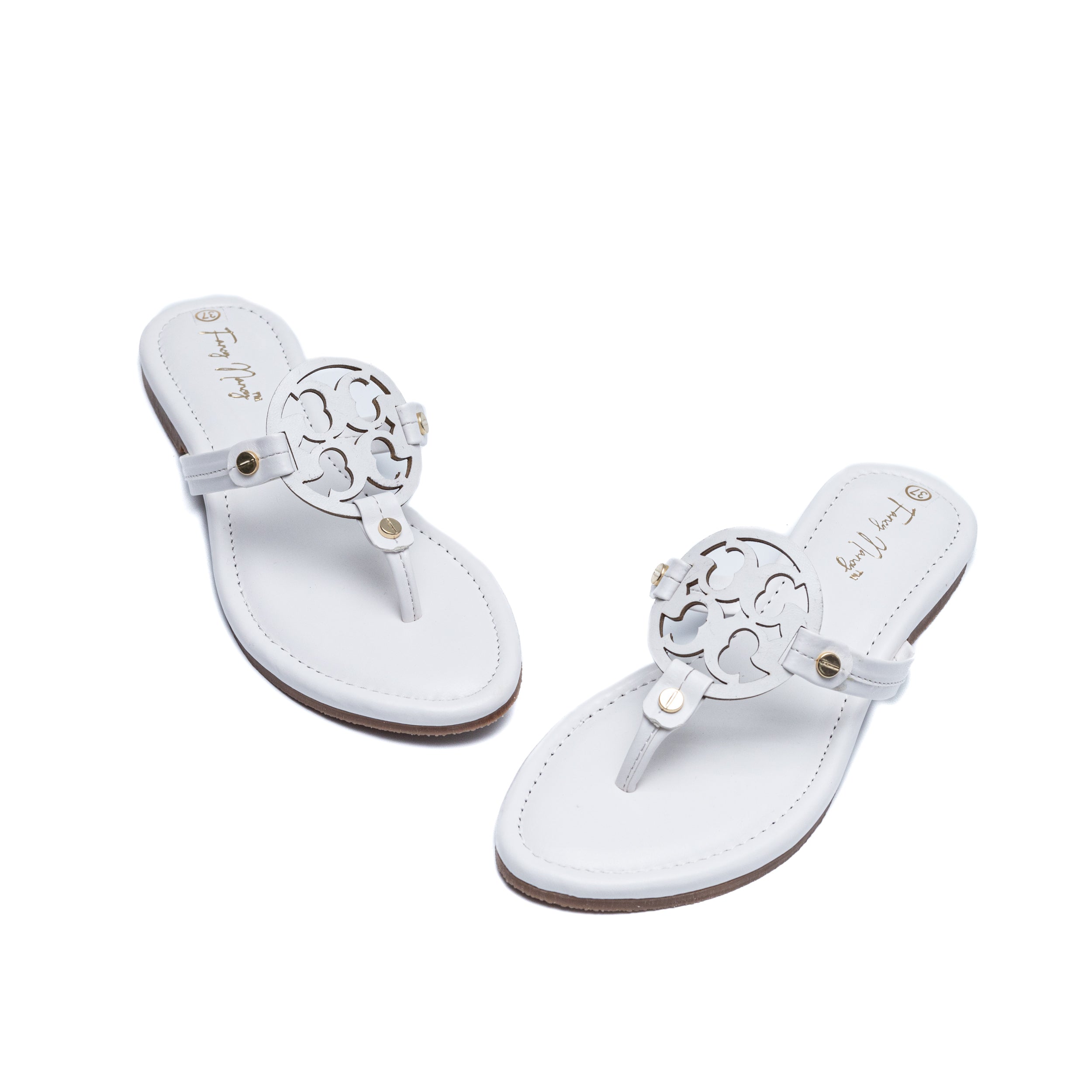 T Shape Flats - White