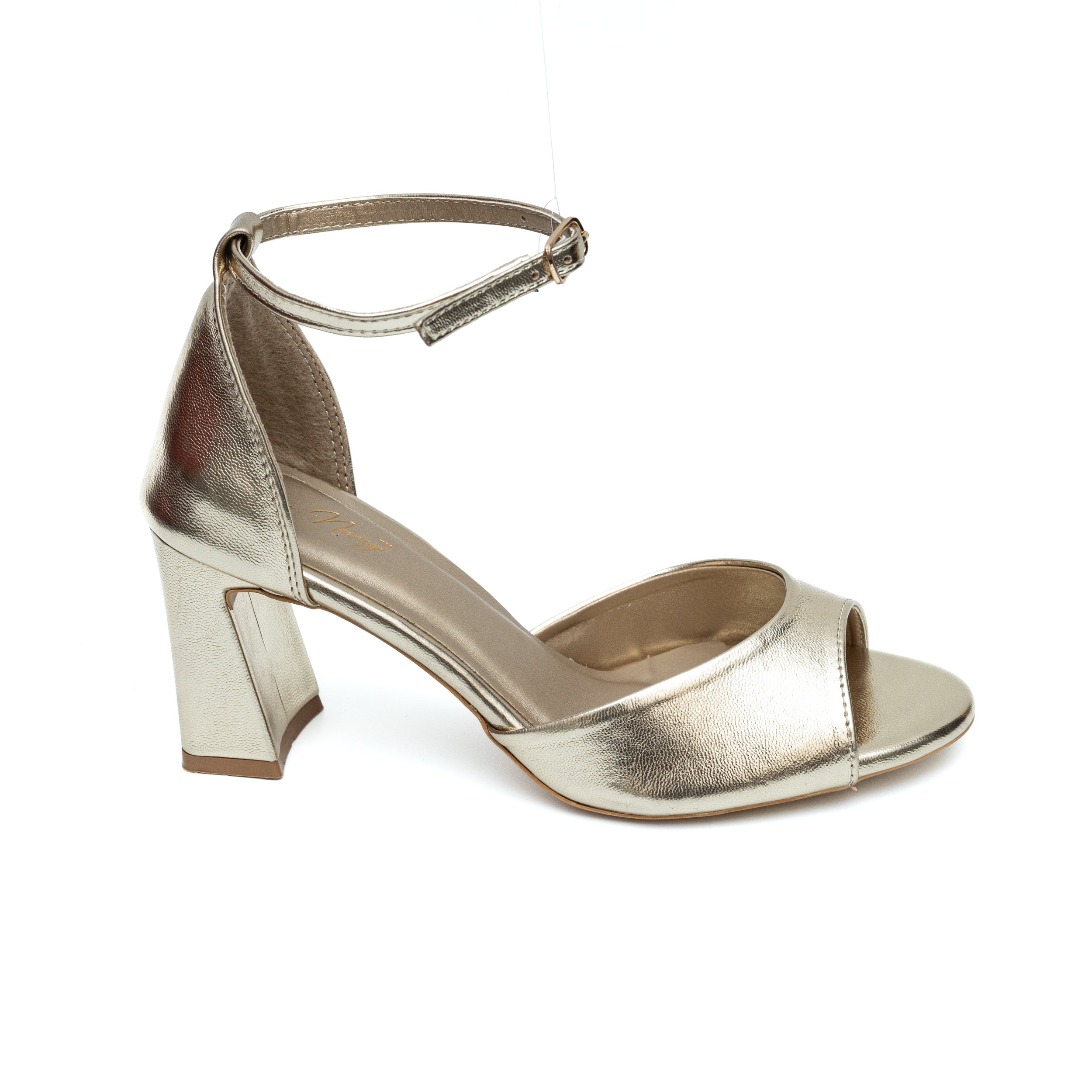 Ankle Strap Sandals - Gold