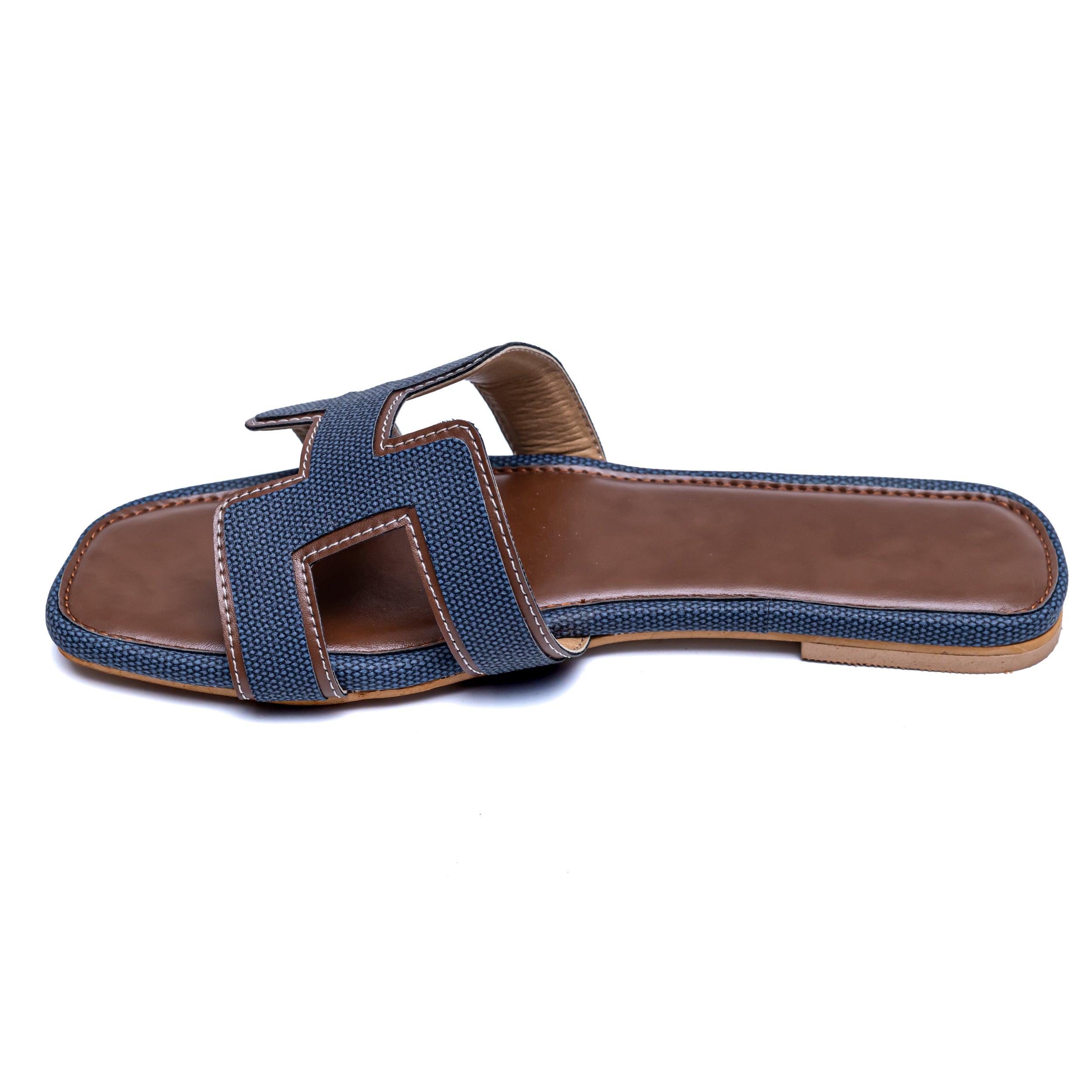 H Style Flats - Brown/Blue