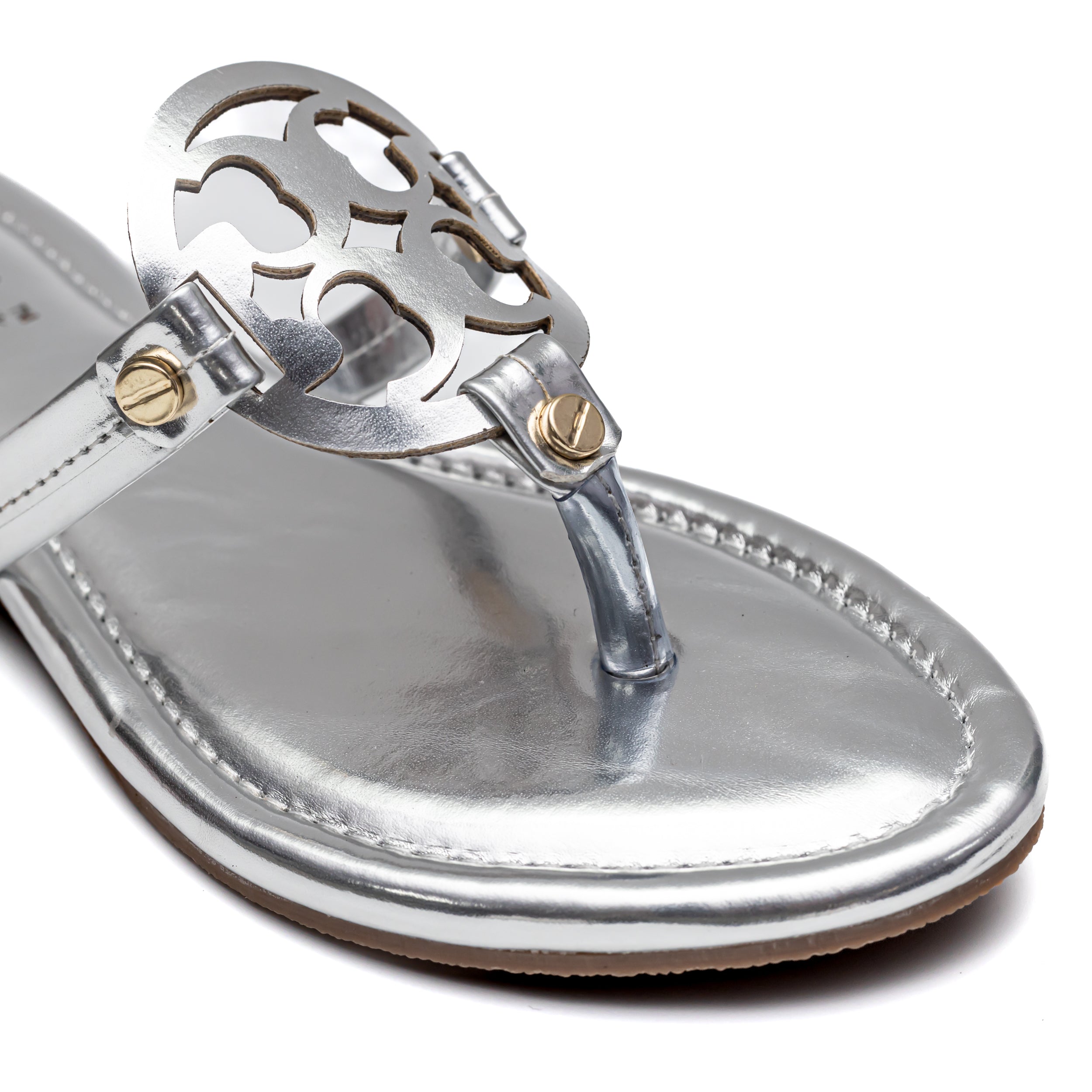 T Shape Flats - Silver