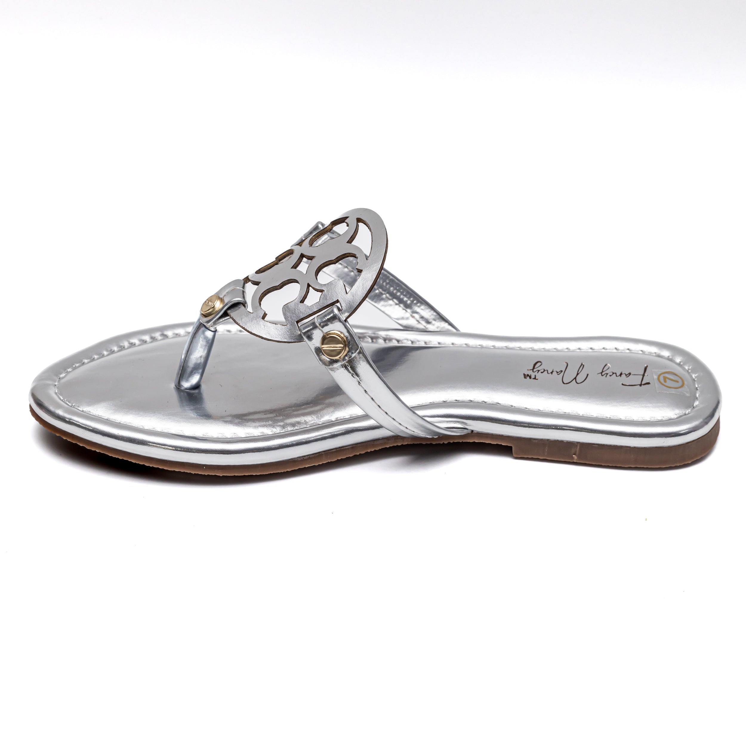 T Shape Flats - Silver