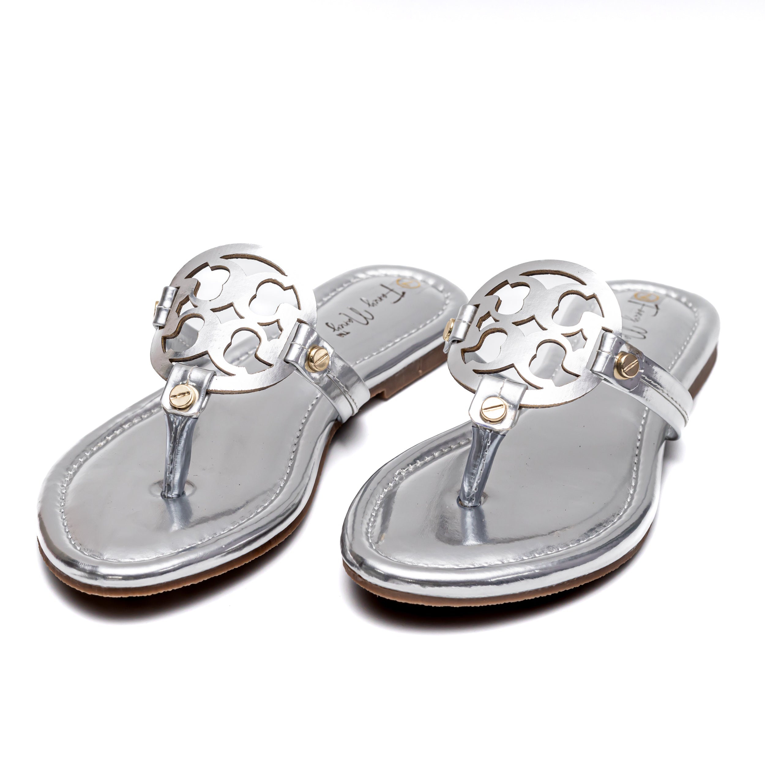 T Shape Flats - Silver