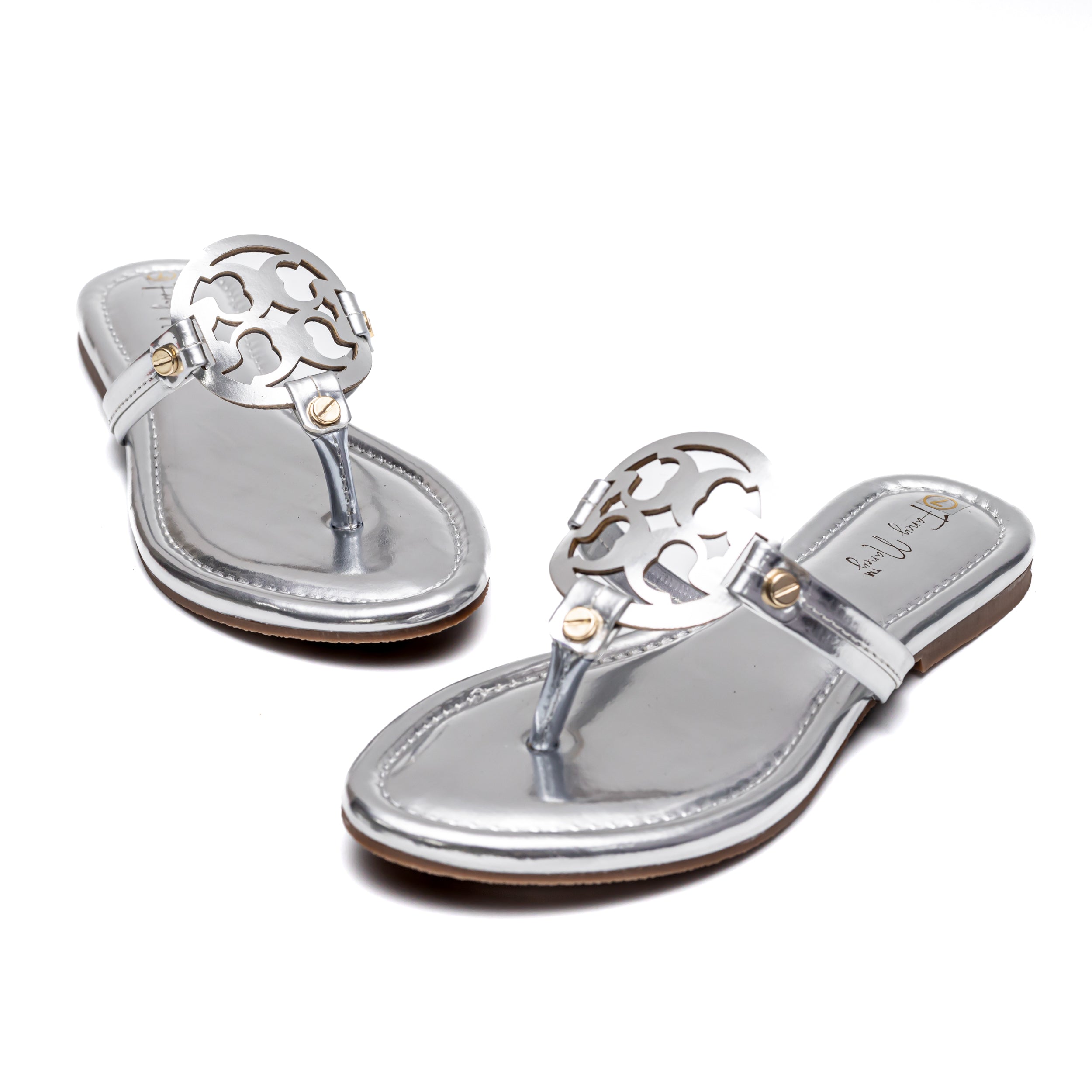 T Shape Flats - Silver