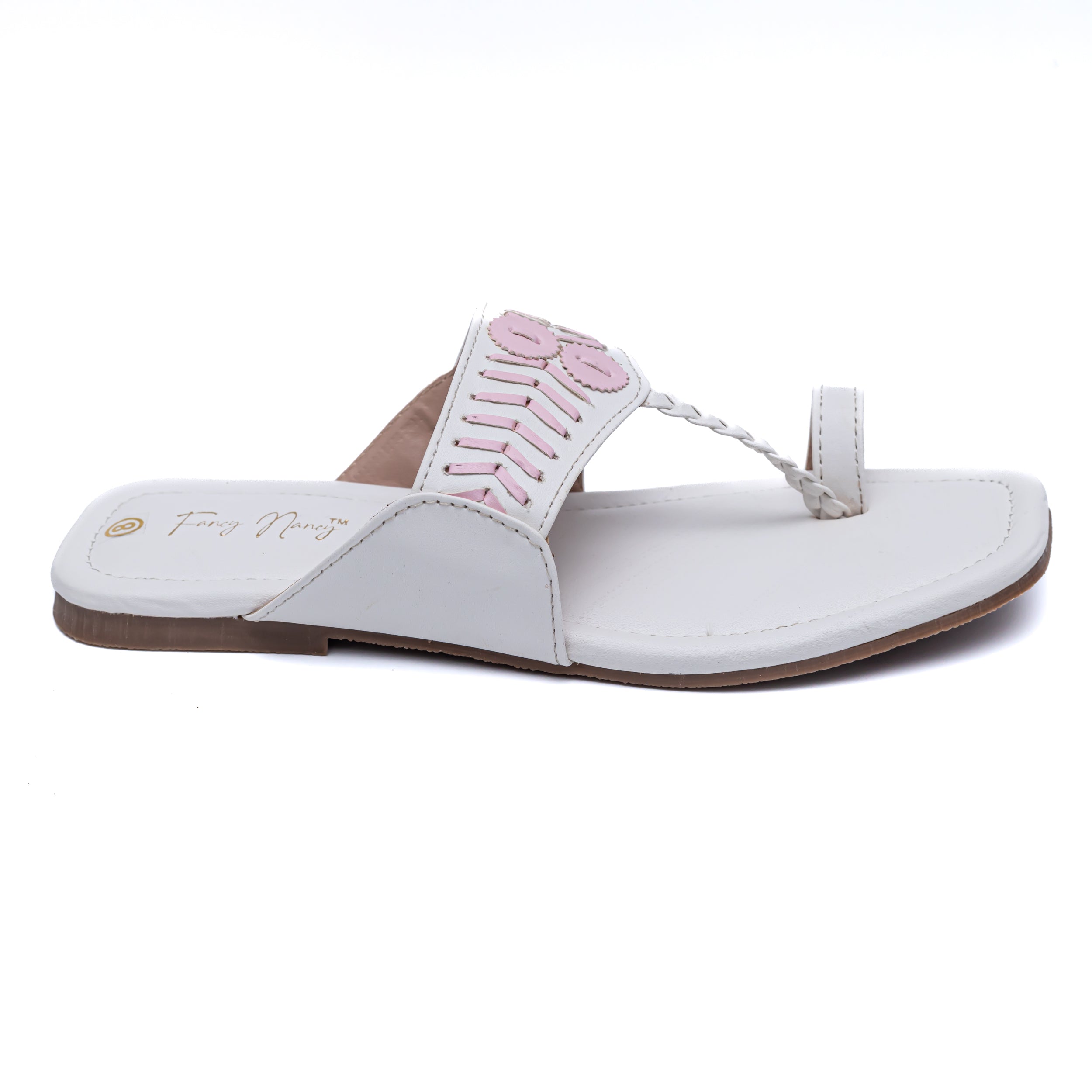 Designer Strap Kolhapuri - White