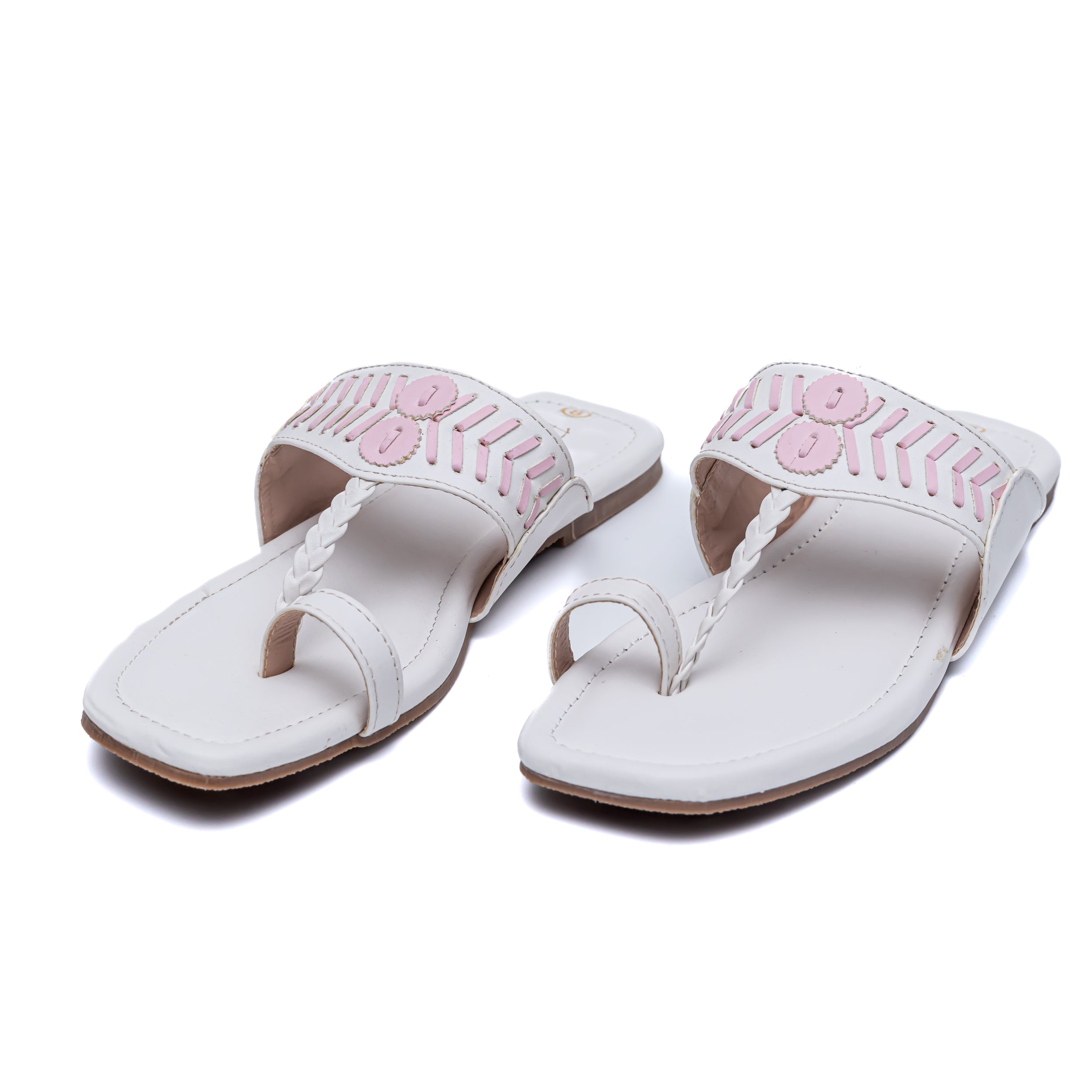 Designer Strap Kolhapuri - White