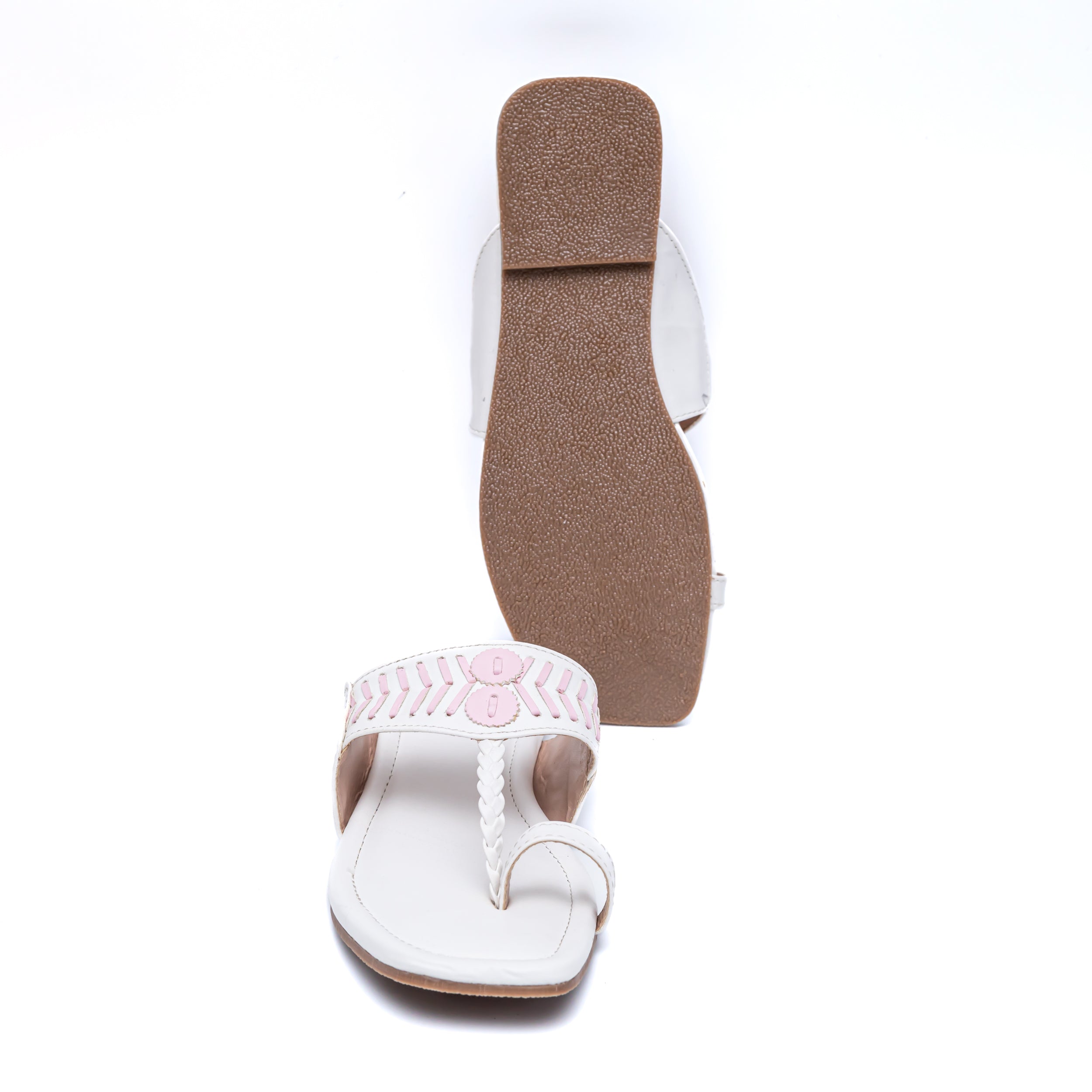 Designer Strap Kolhapuri - White