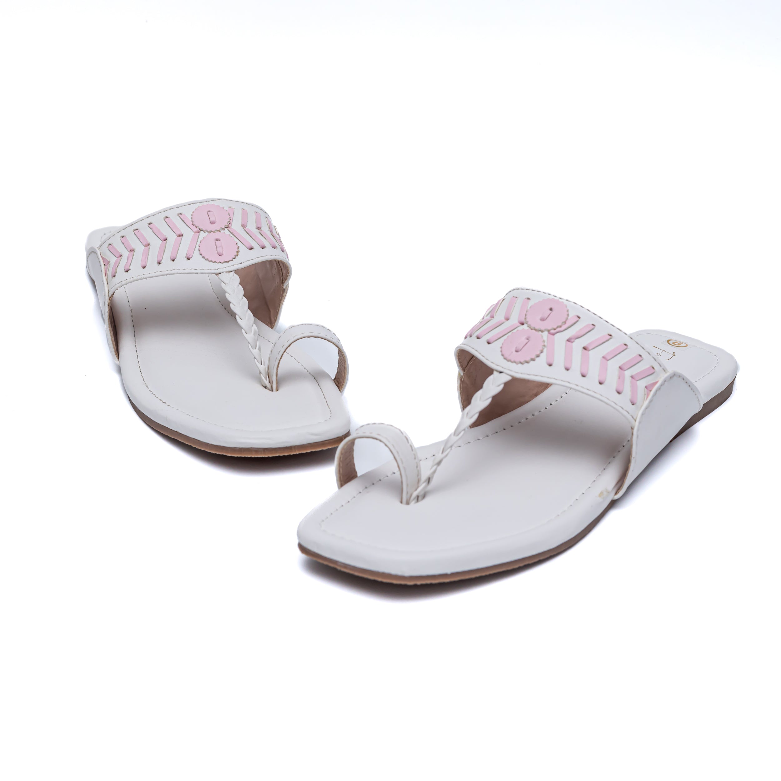 Designer Strap Kolhapuri - White