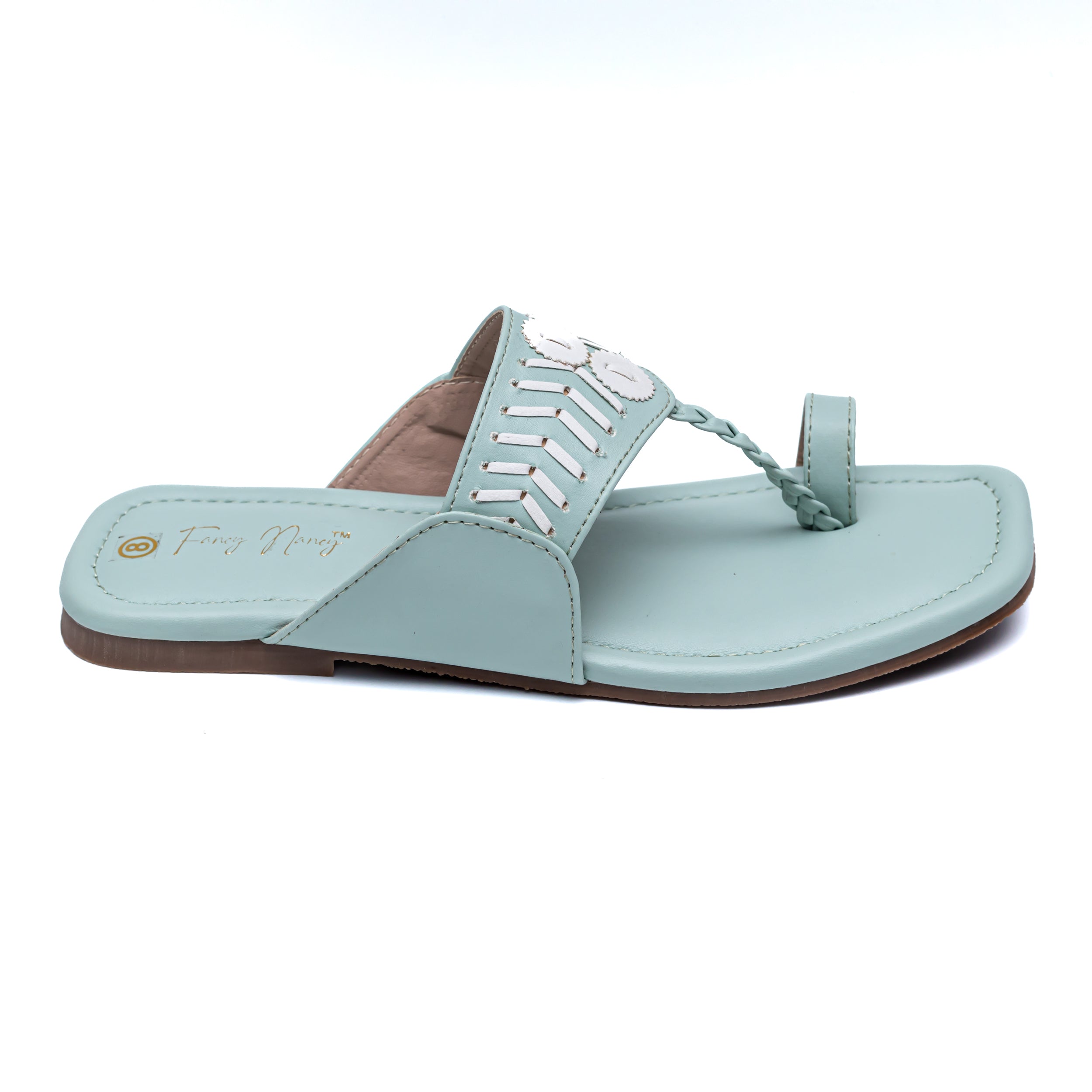 Designer Strap Kolhapuri - Mint Green