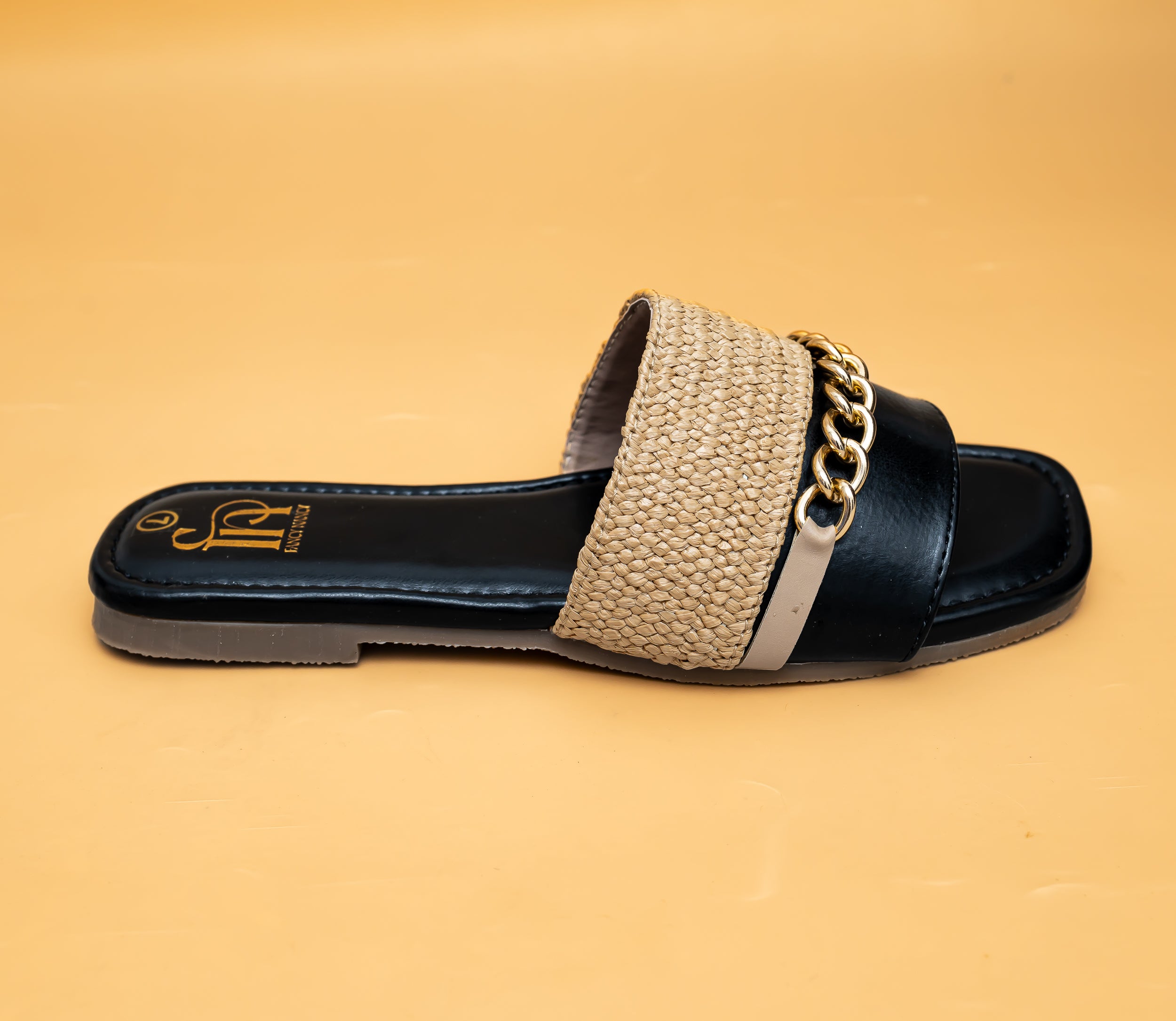 Woven Chain Flats - Black