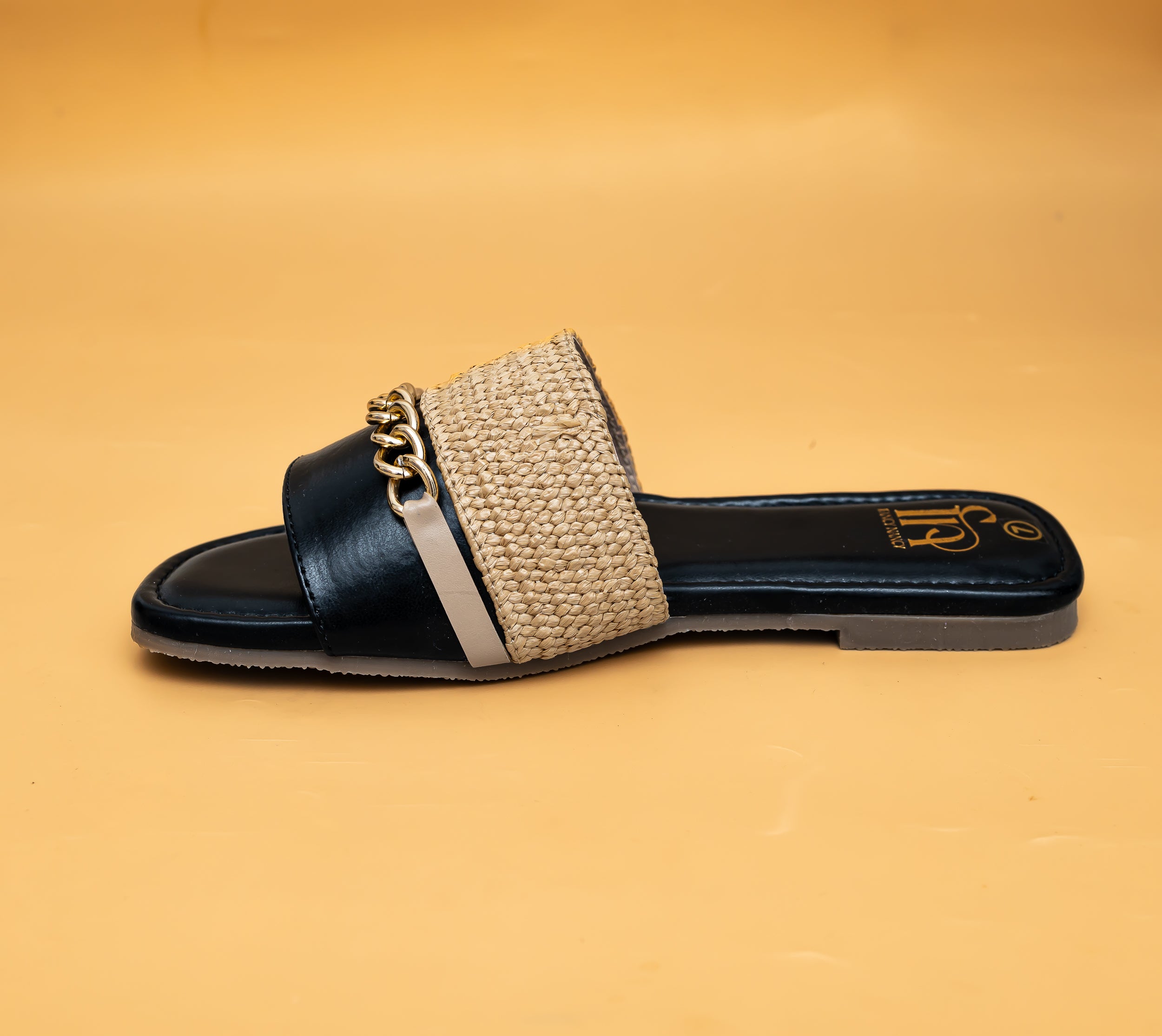 Woven Chain Flats - Black