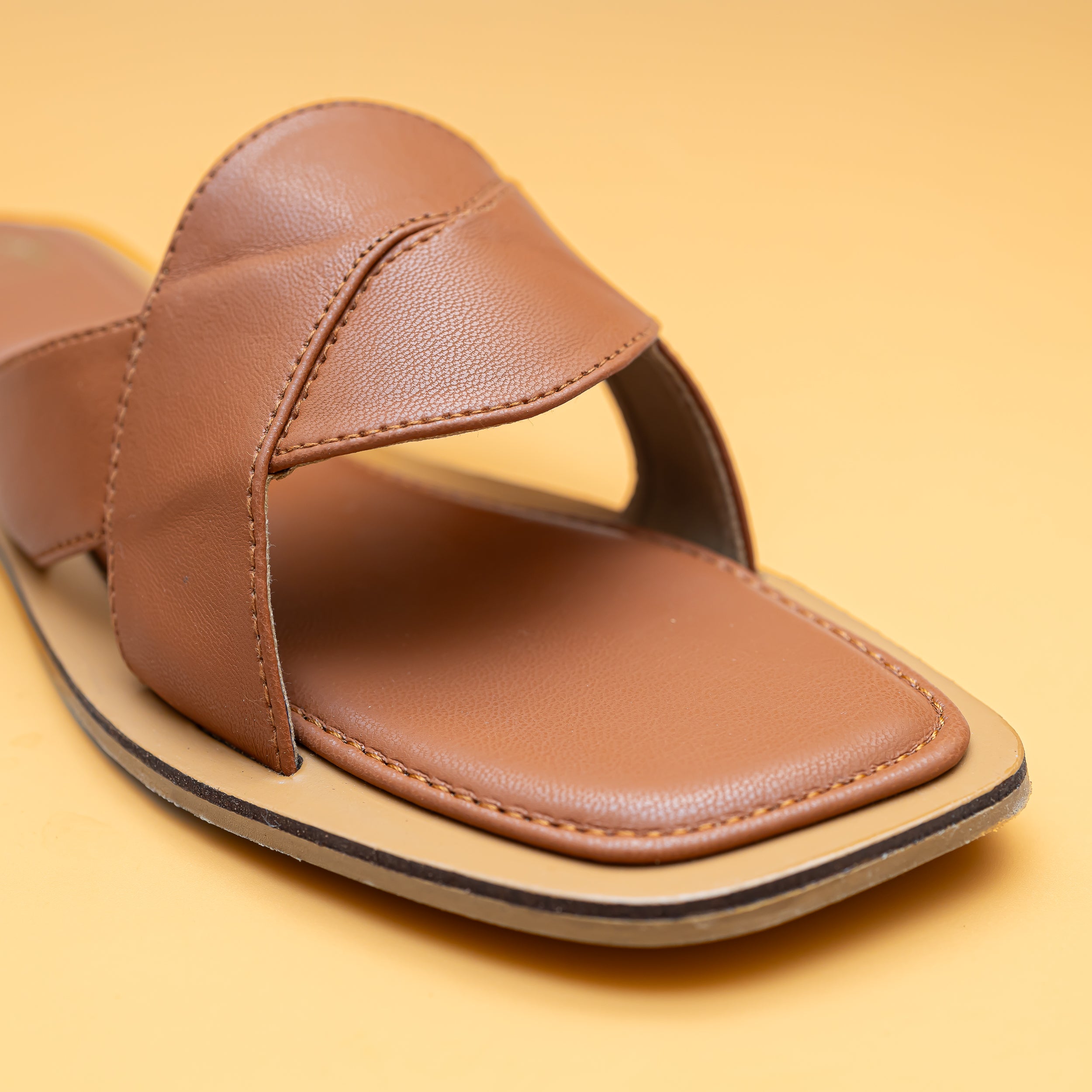 Criss Cross Strap Flats - Tan