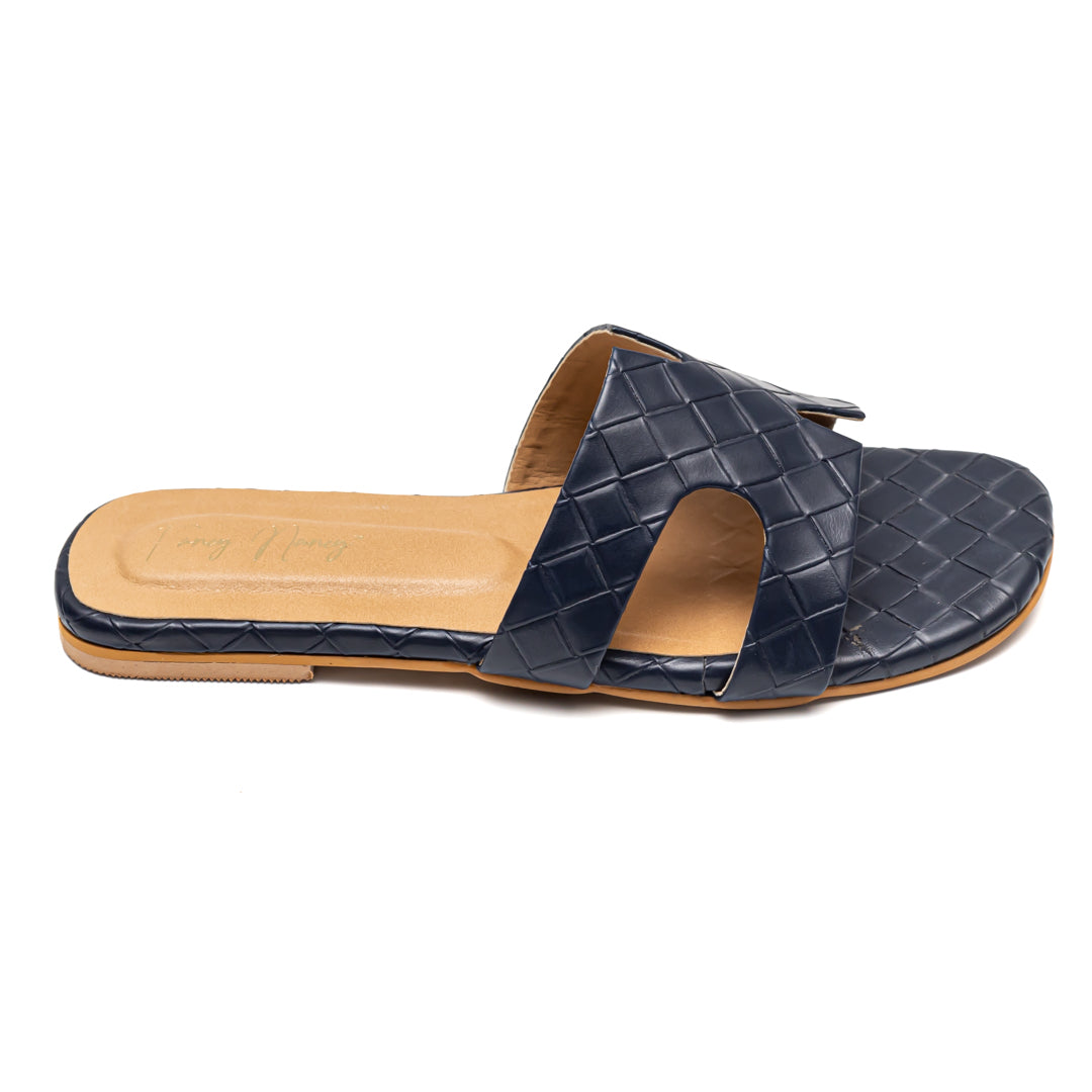 H Slider Flats - Navy Blue