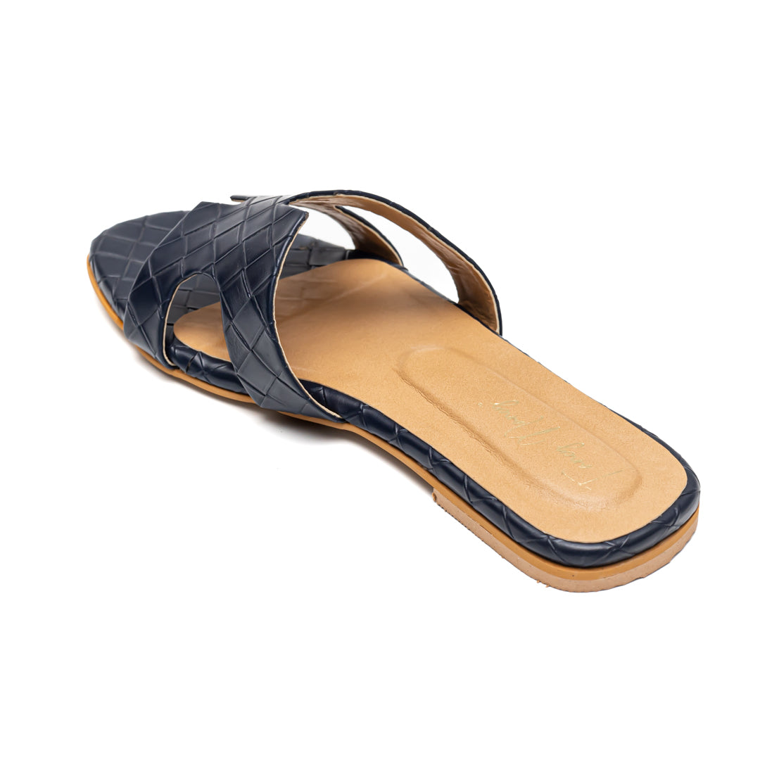 H Slider Flats - Navy Blue