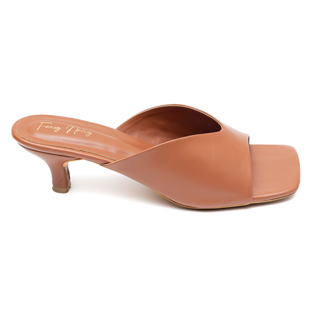 Open Toe Mules - Tan