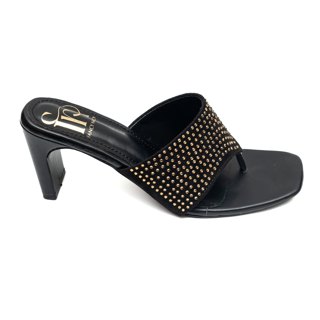 Swarovski Studded Heels-Black