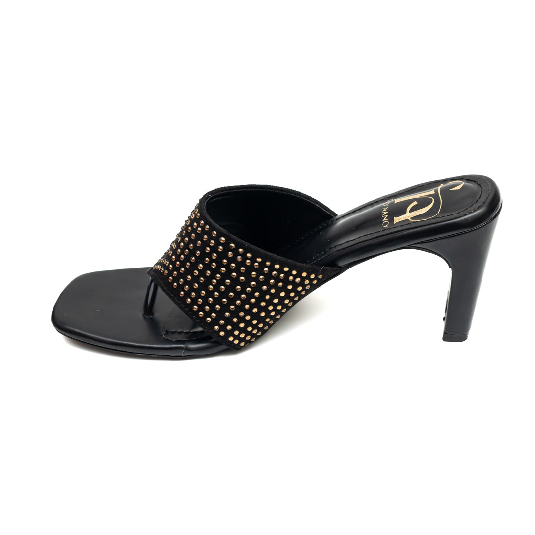 Swarovski Studded Heels-Black