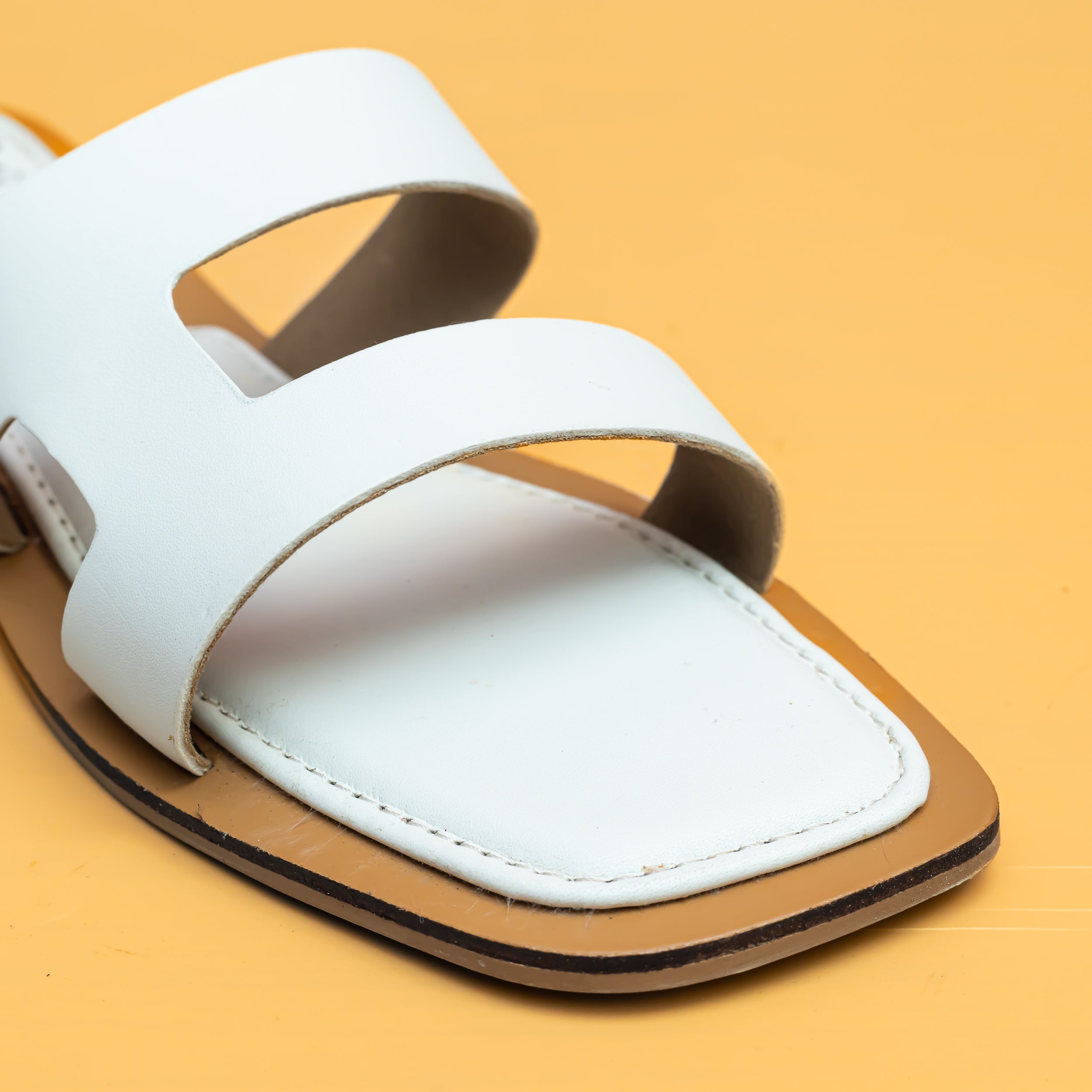 Double Strap Flats - White