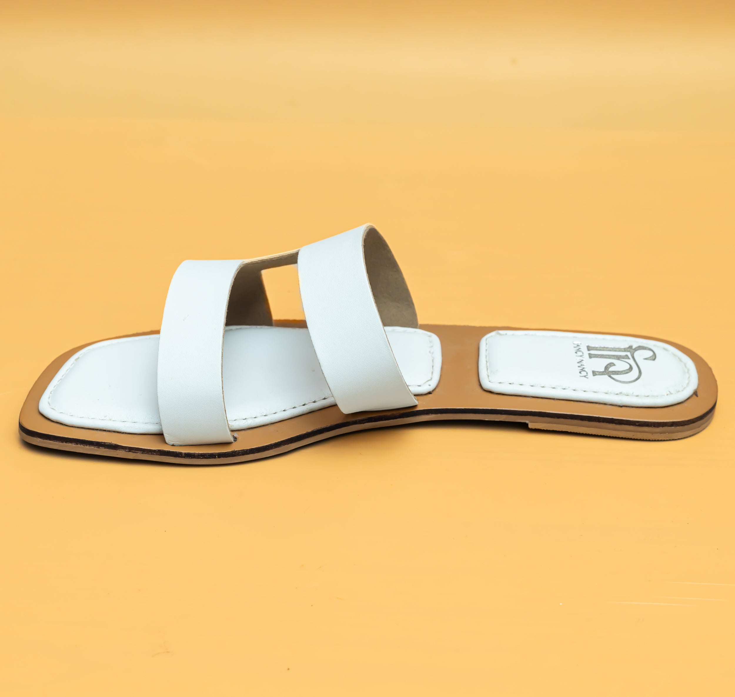 Double Strap Flats - White