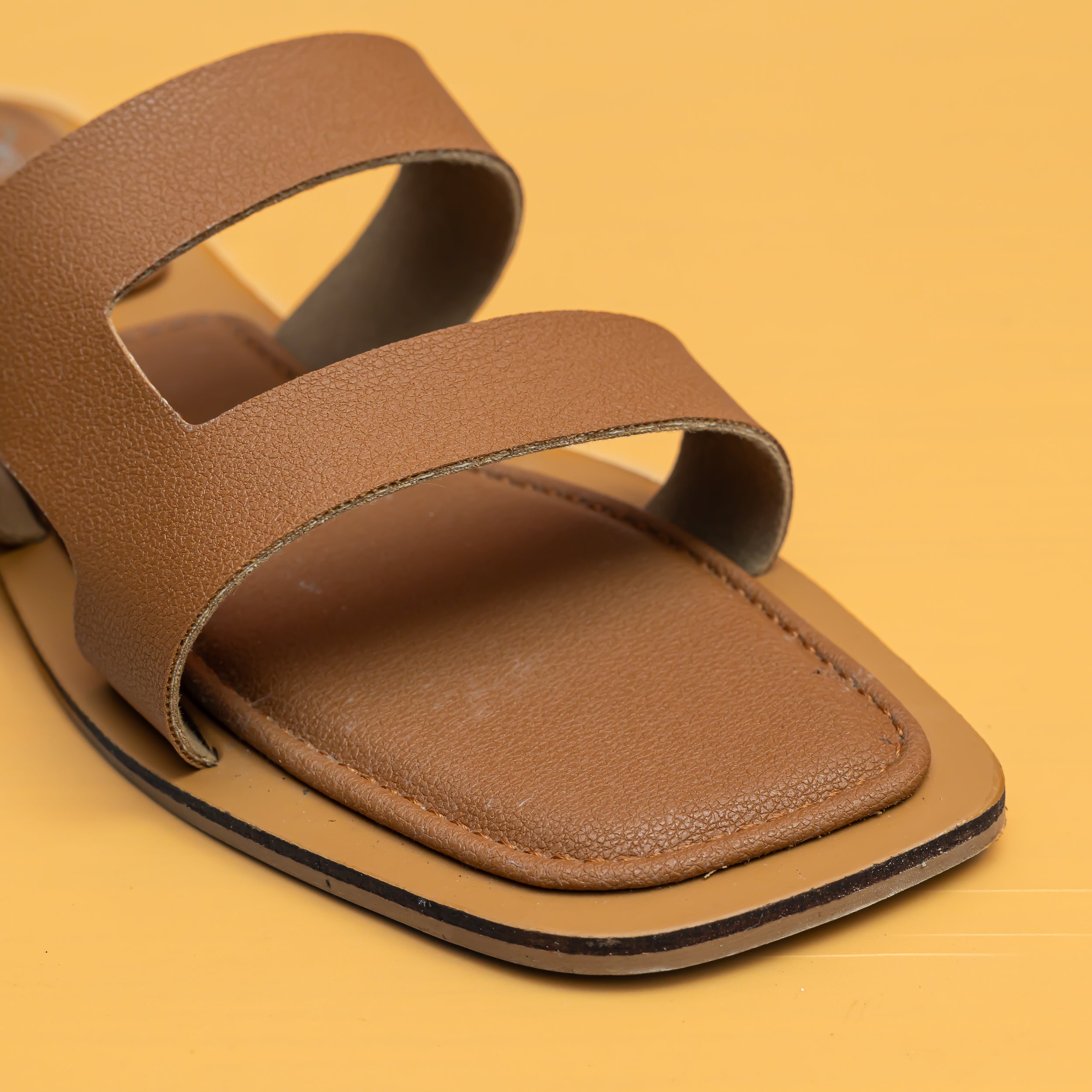 Double Strap Flats - Tan