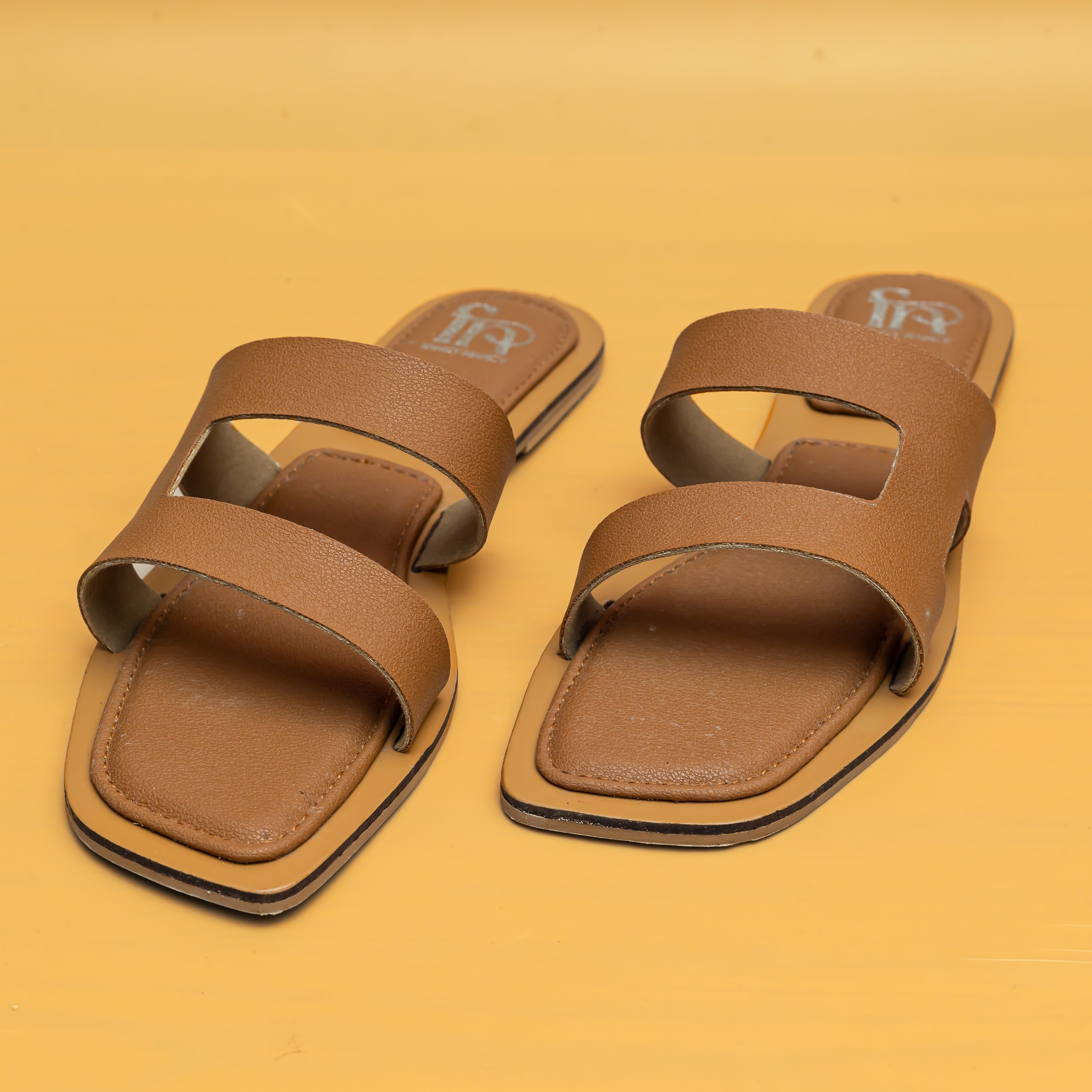 Double Strap Flats - Tan