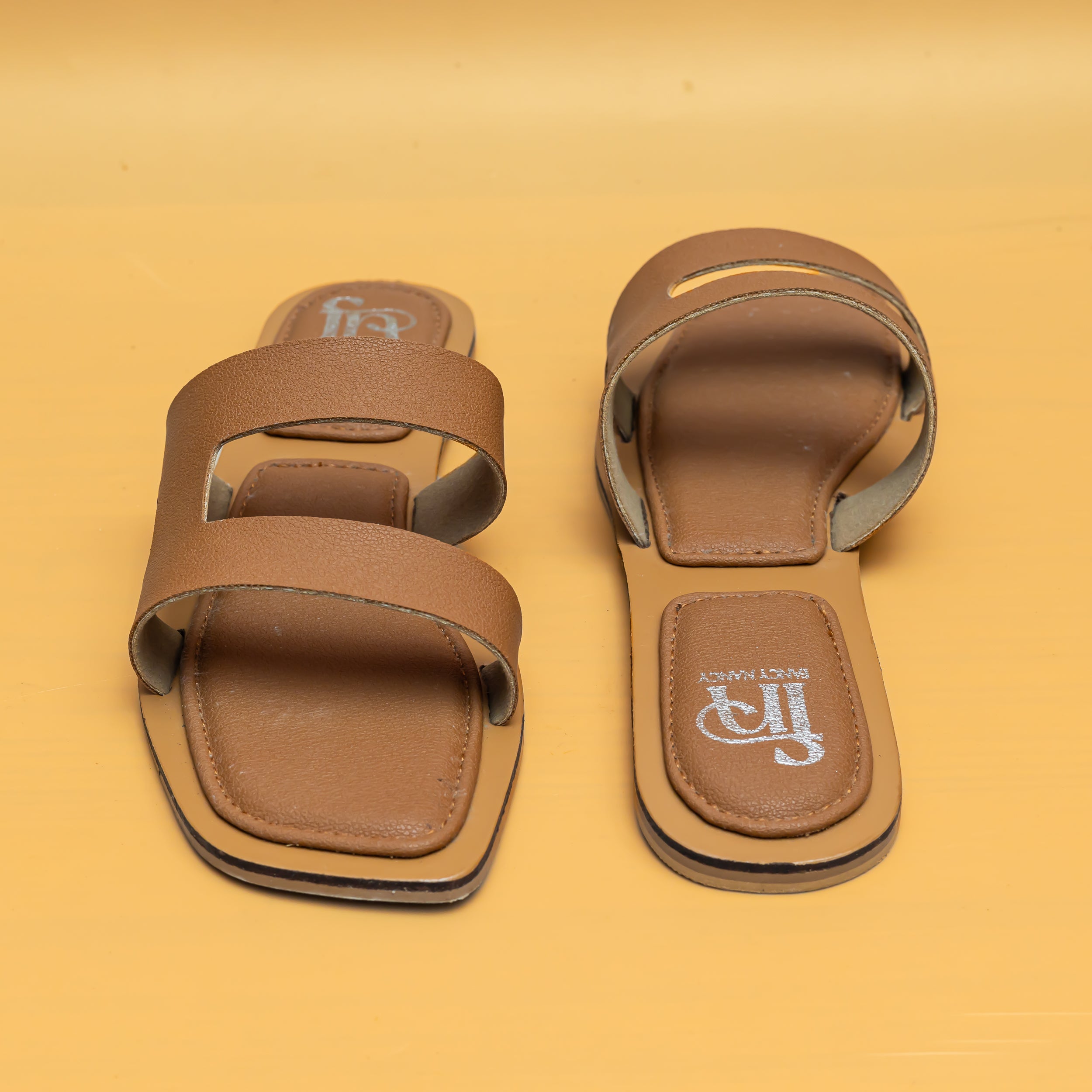 Double Strap Flats - Tan