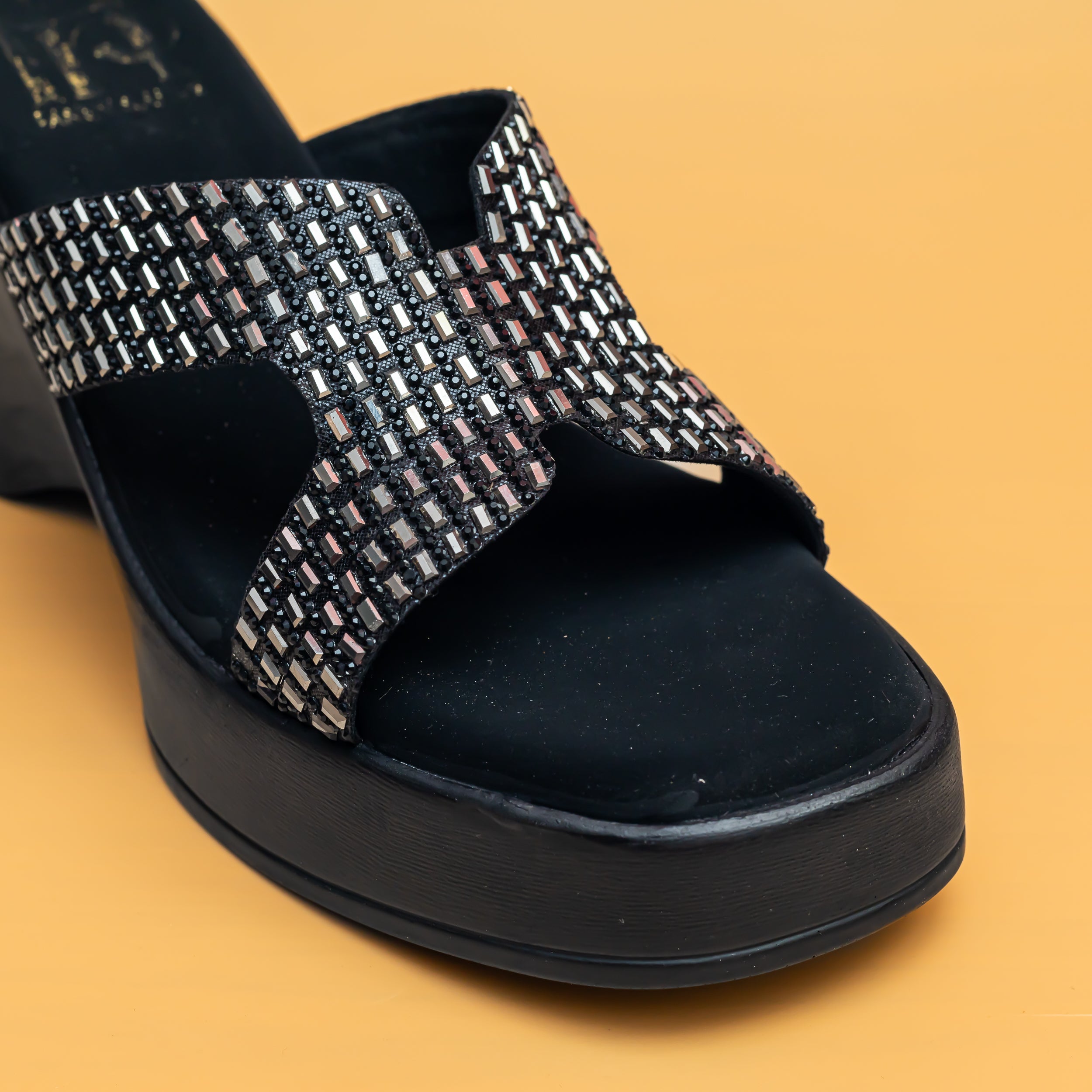 Baguette Embellished Platforms - Black