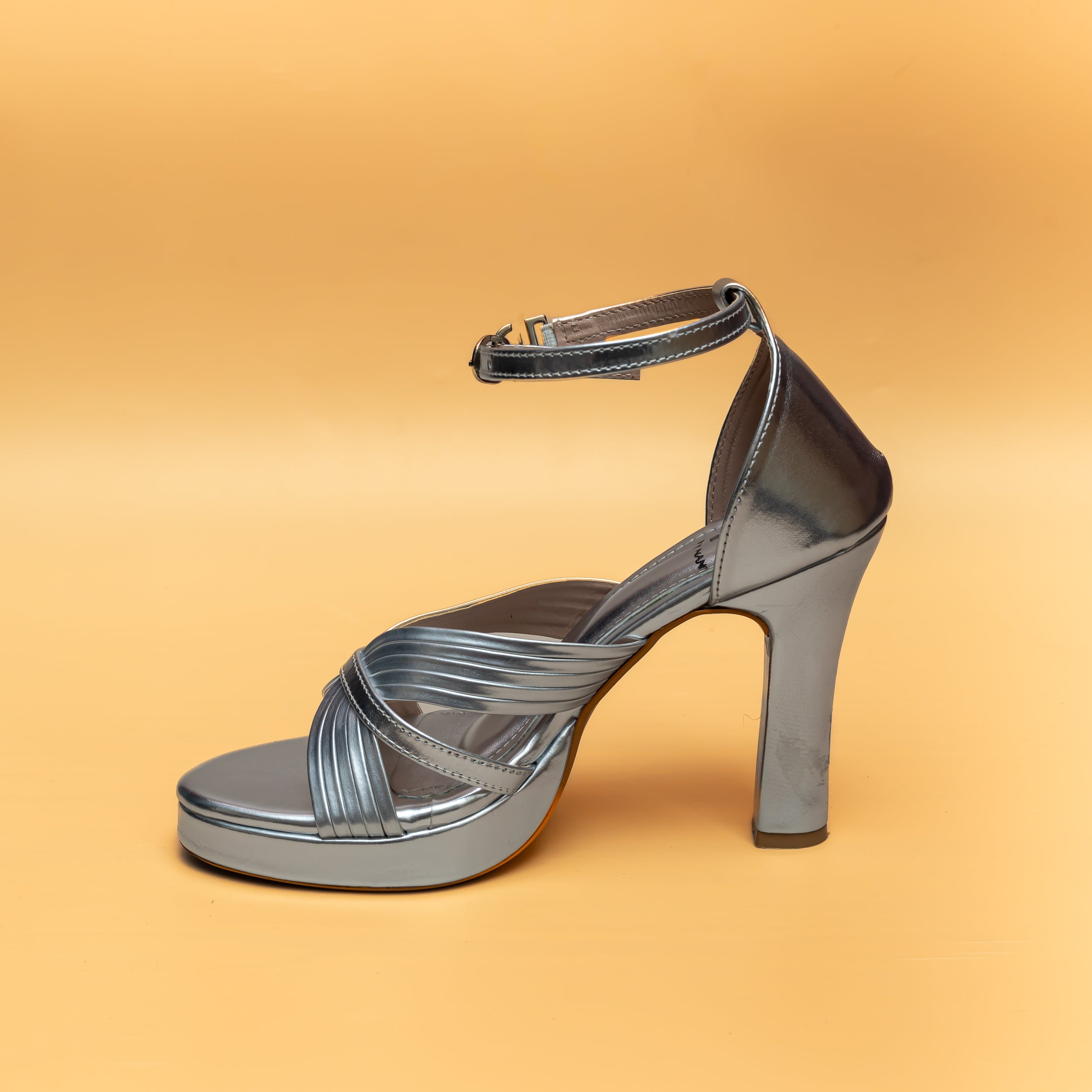 Aziza Platform Heels - Silver