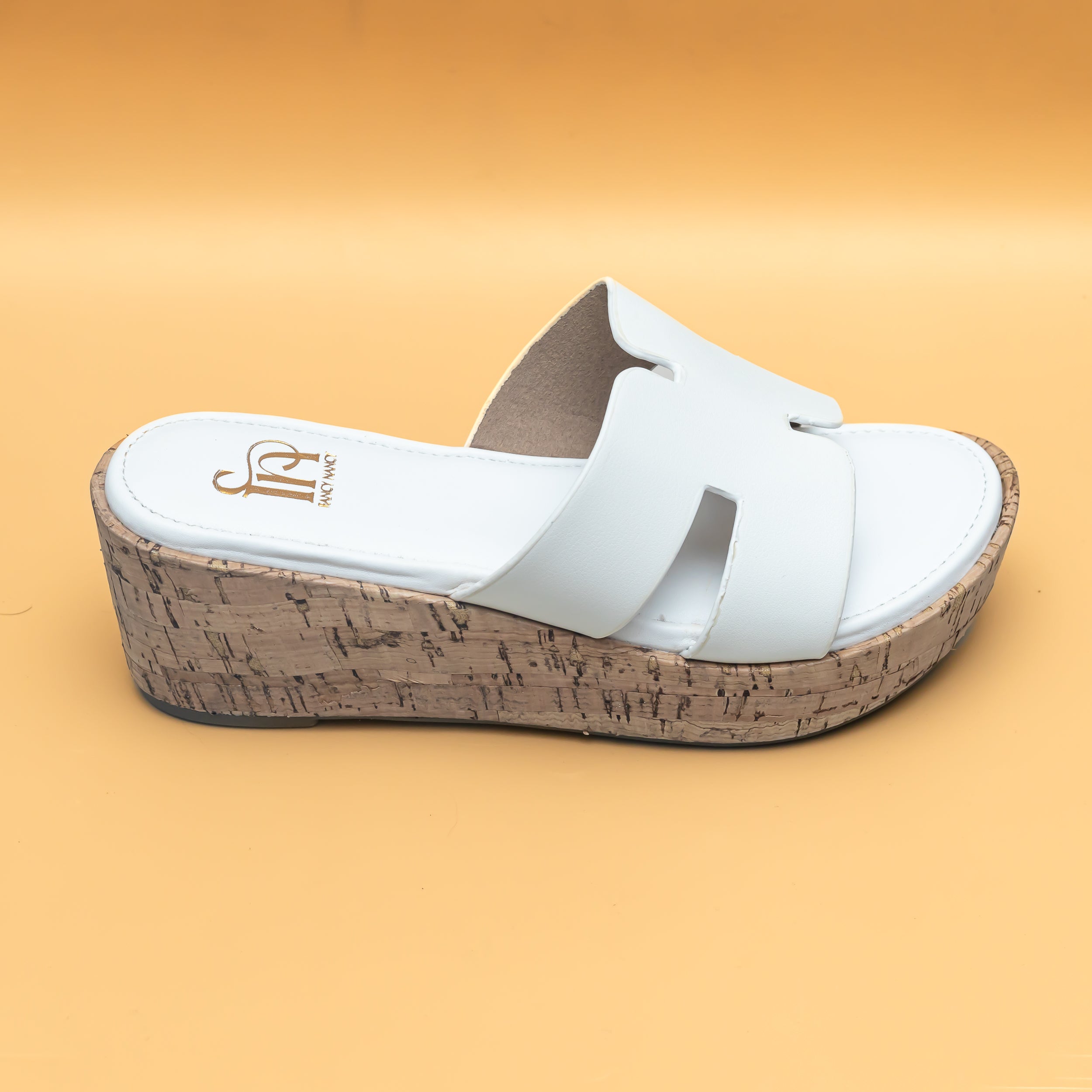 H Cork Wedges - White