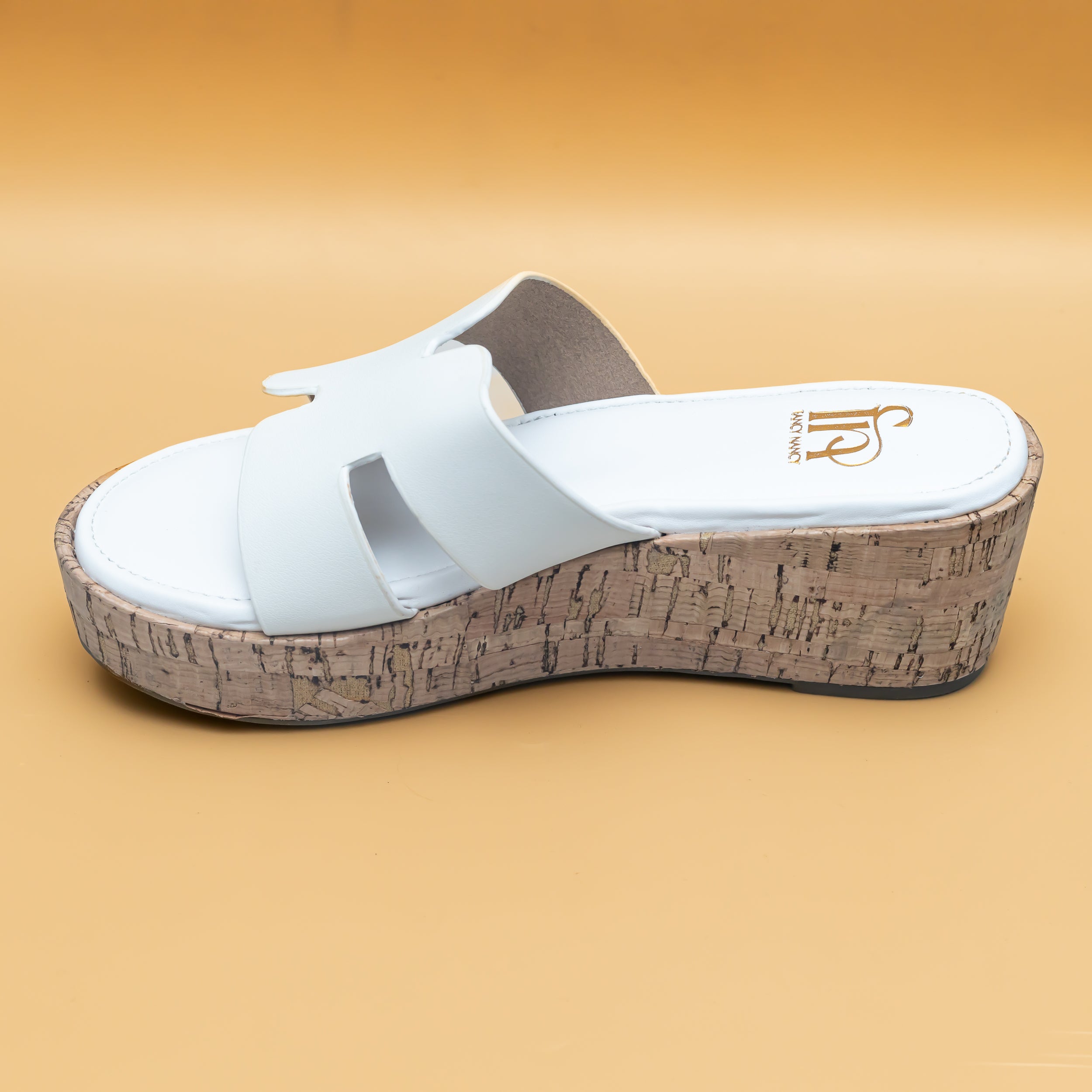 H Cork Wedges - White