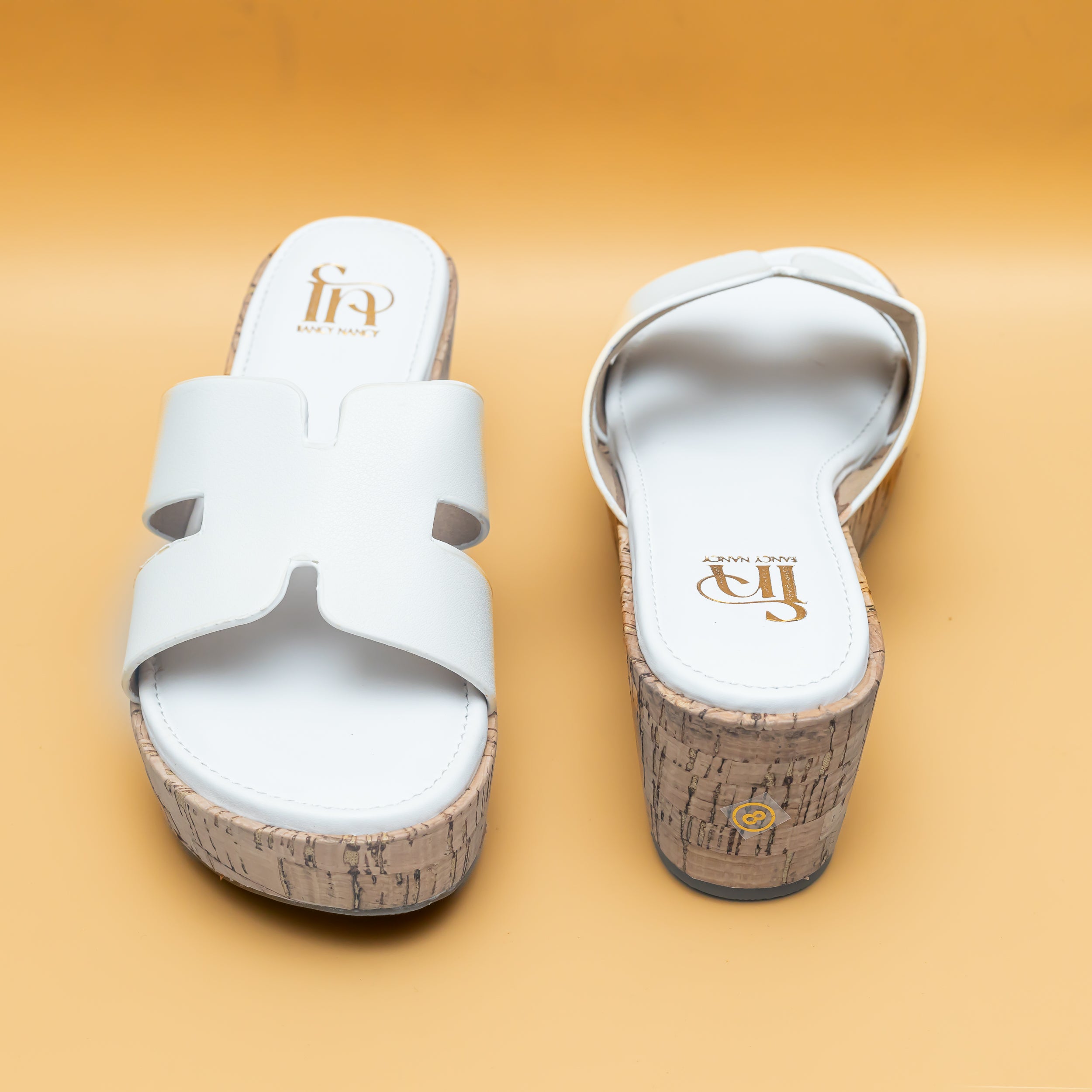 H Cork Wedges - White