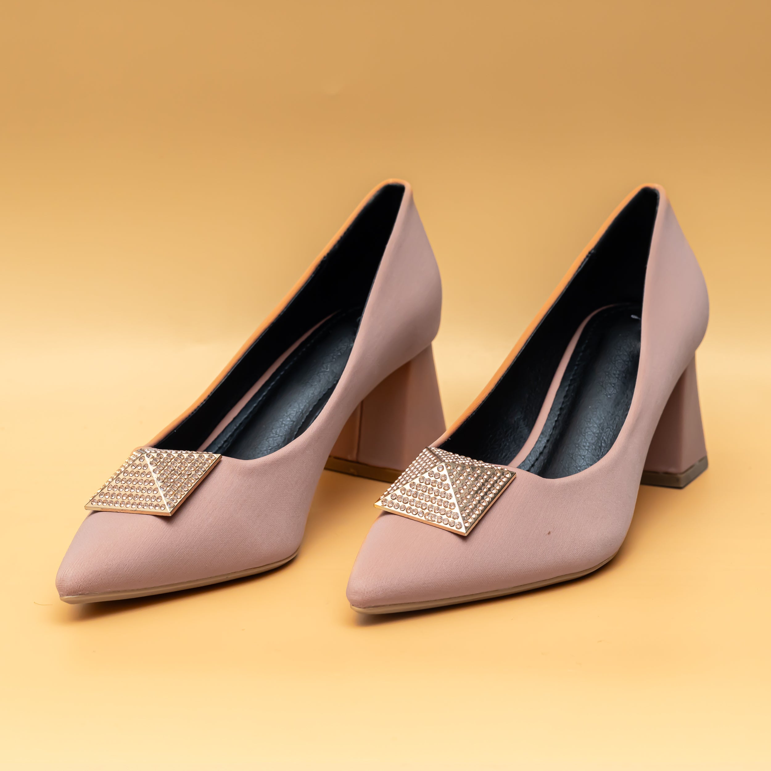 Pyramid Broach Pumps - Pink