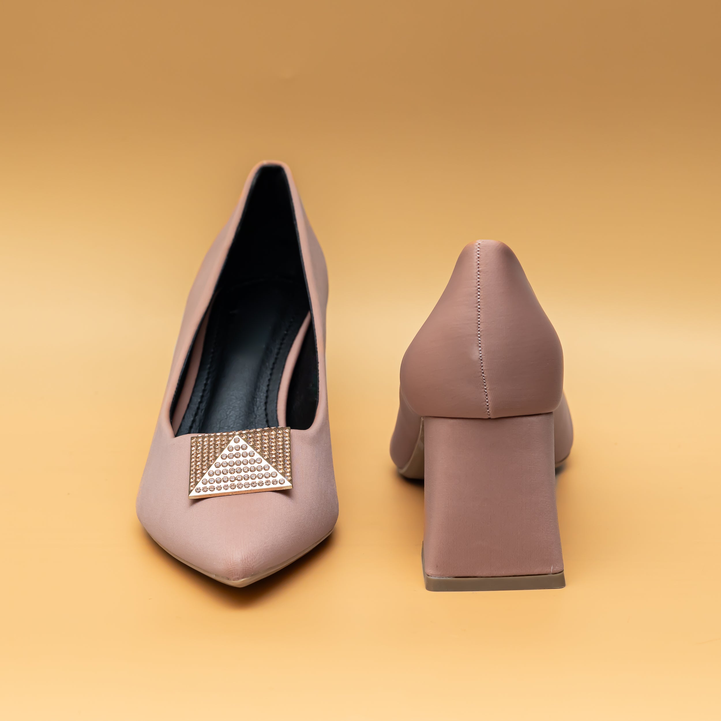 Pyramid Broach Pumps - Pink