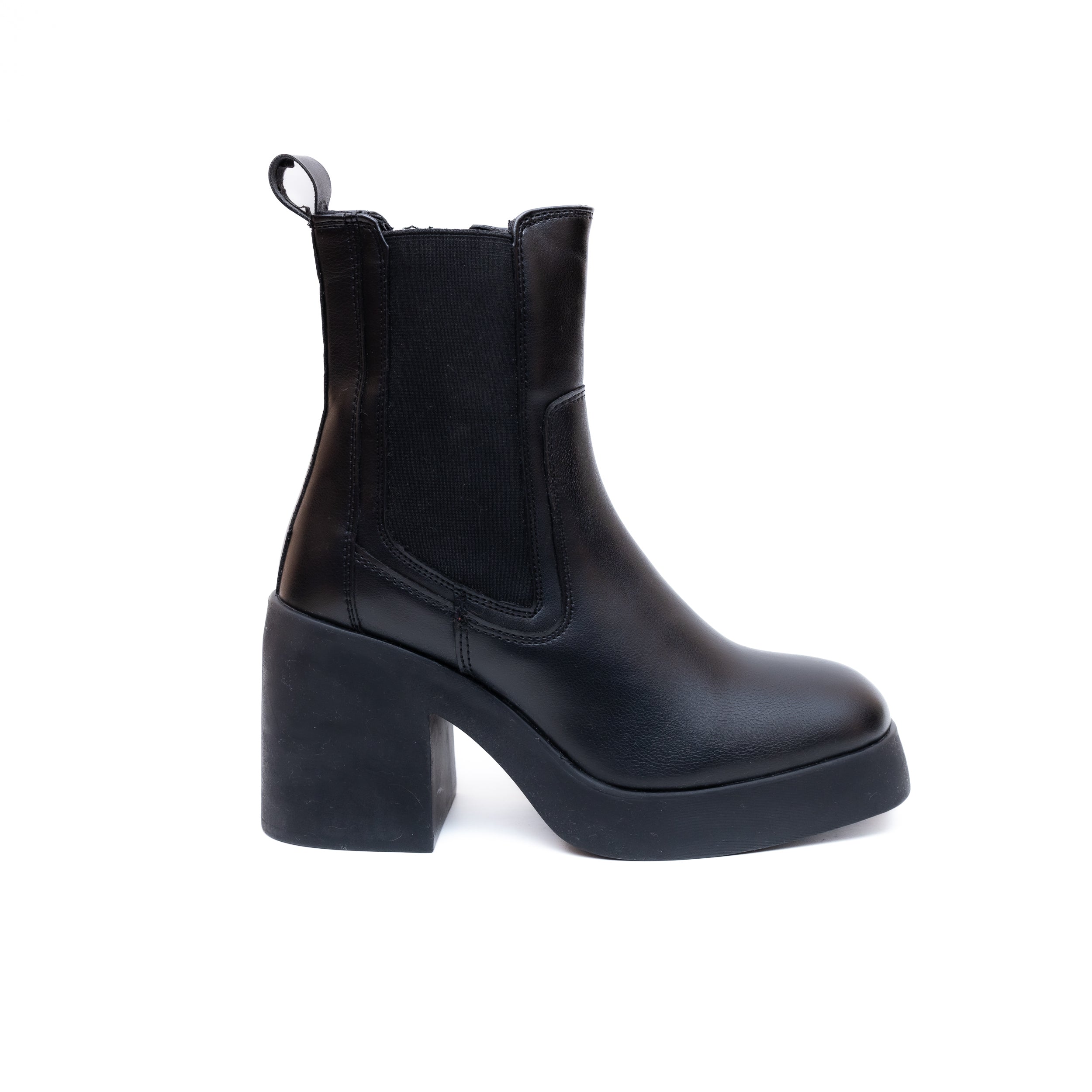 Chelsea Block Heel Boots - Black