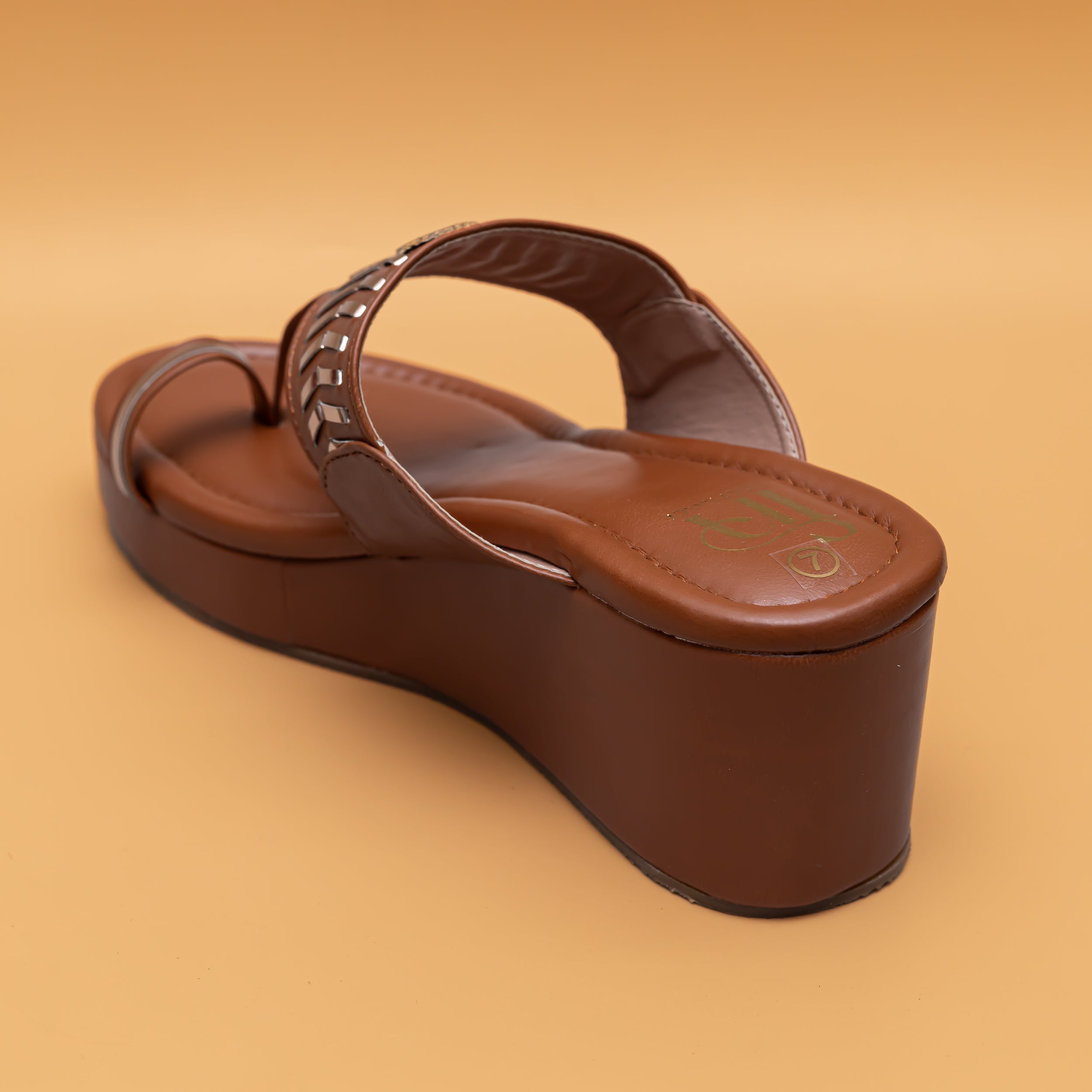 Designer Kolhapuri Platforms - Tan