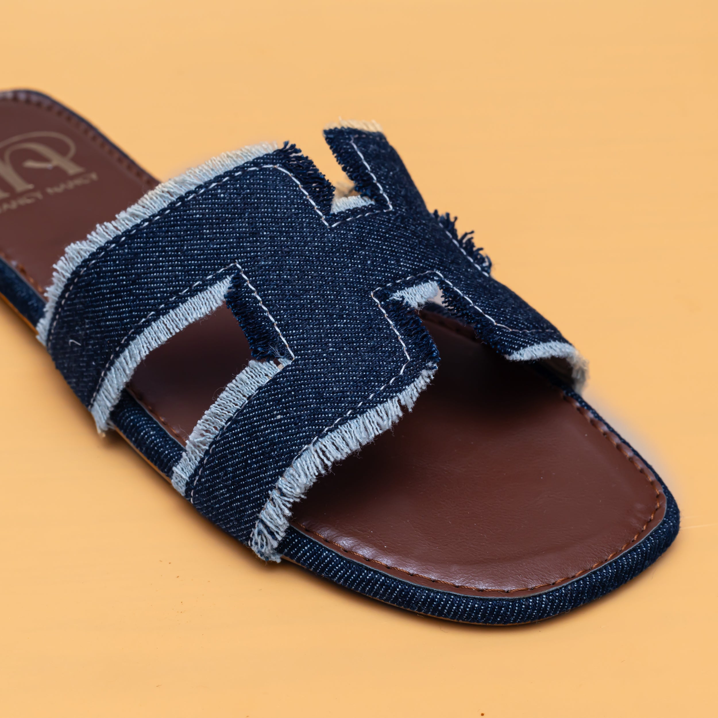 Oran Denim Flats - Navy