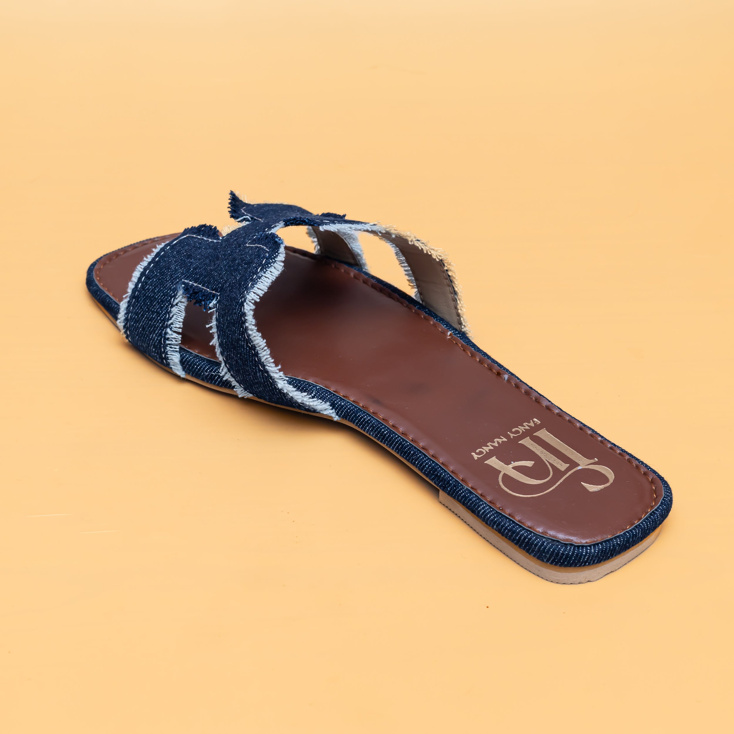 Oran Denim Flats - Navy