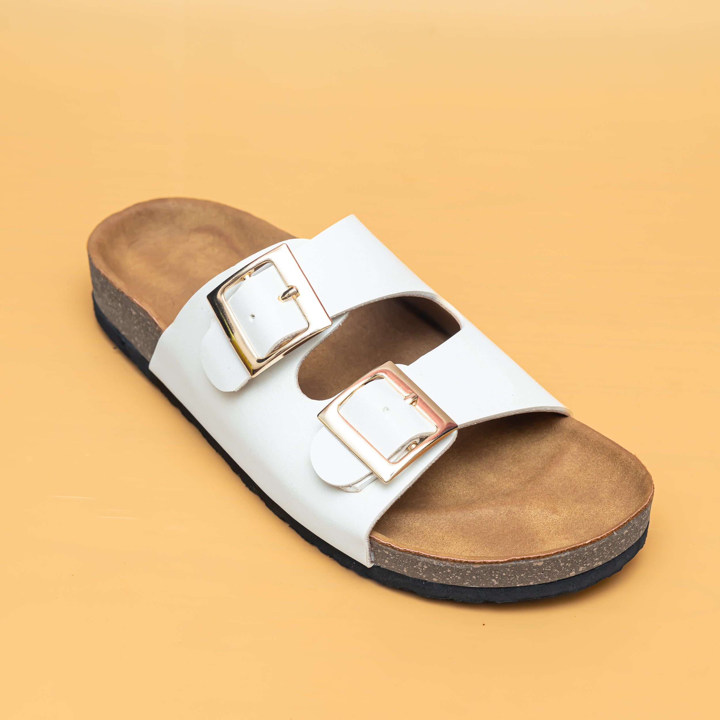 Buckle Strap Sliders - White