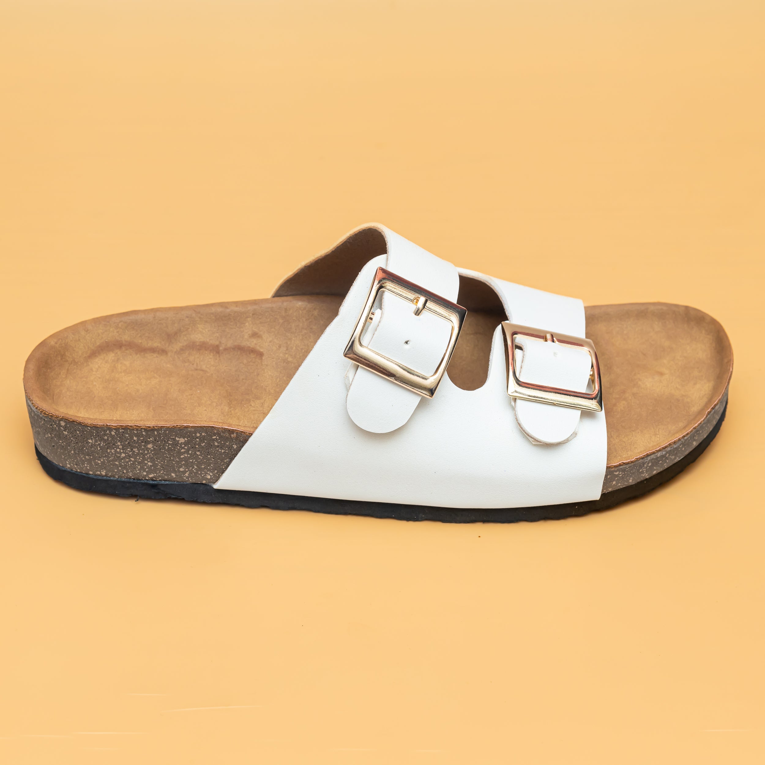 Buckle Strap Sliders - White