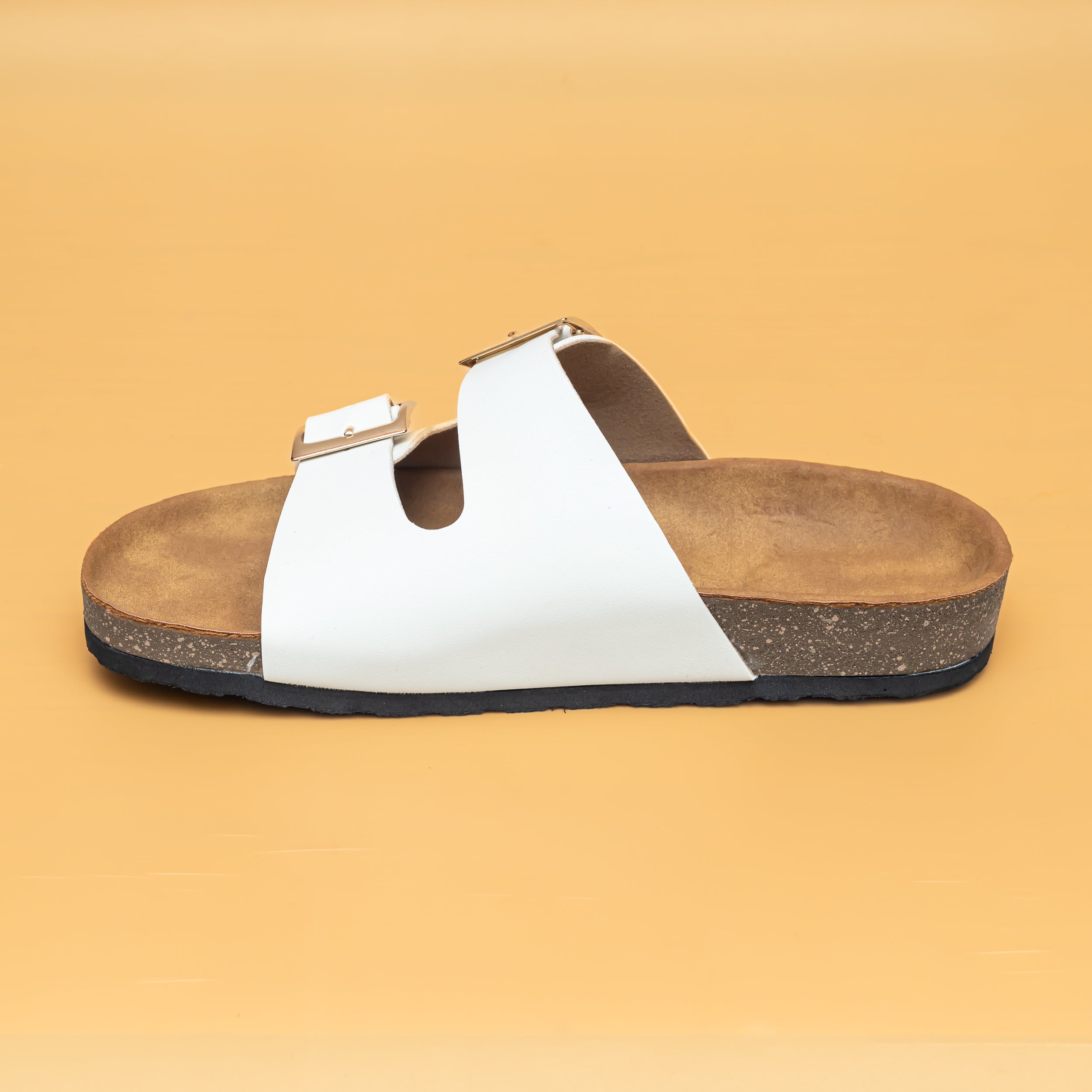 Buckle Strap Sliders - White