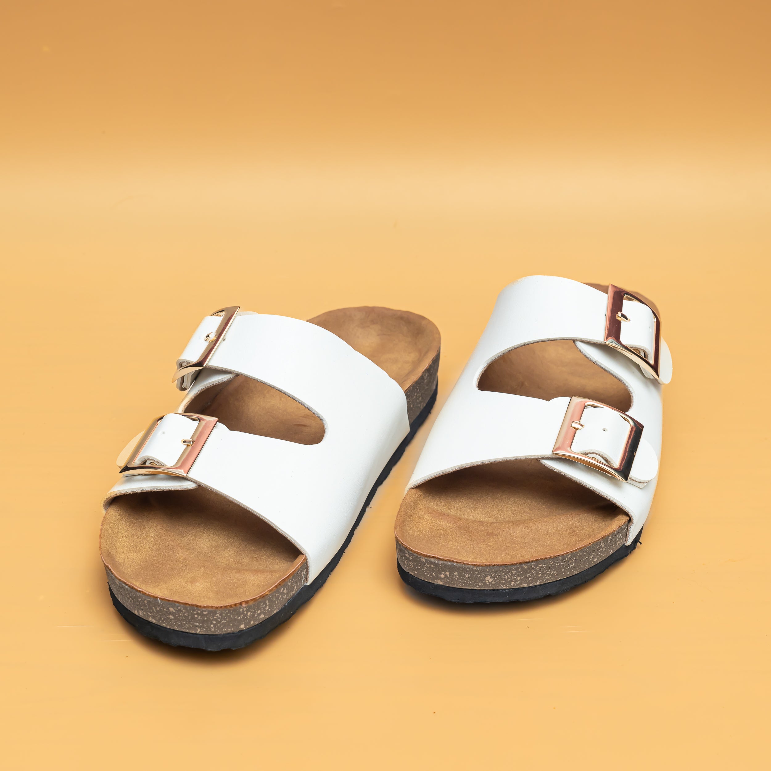 Buckle Strap Sliders - White