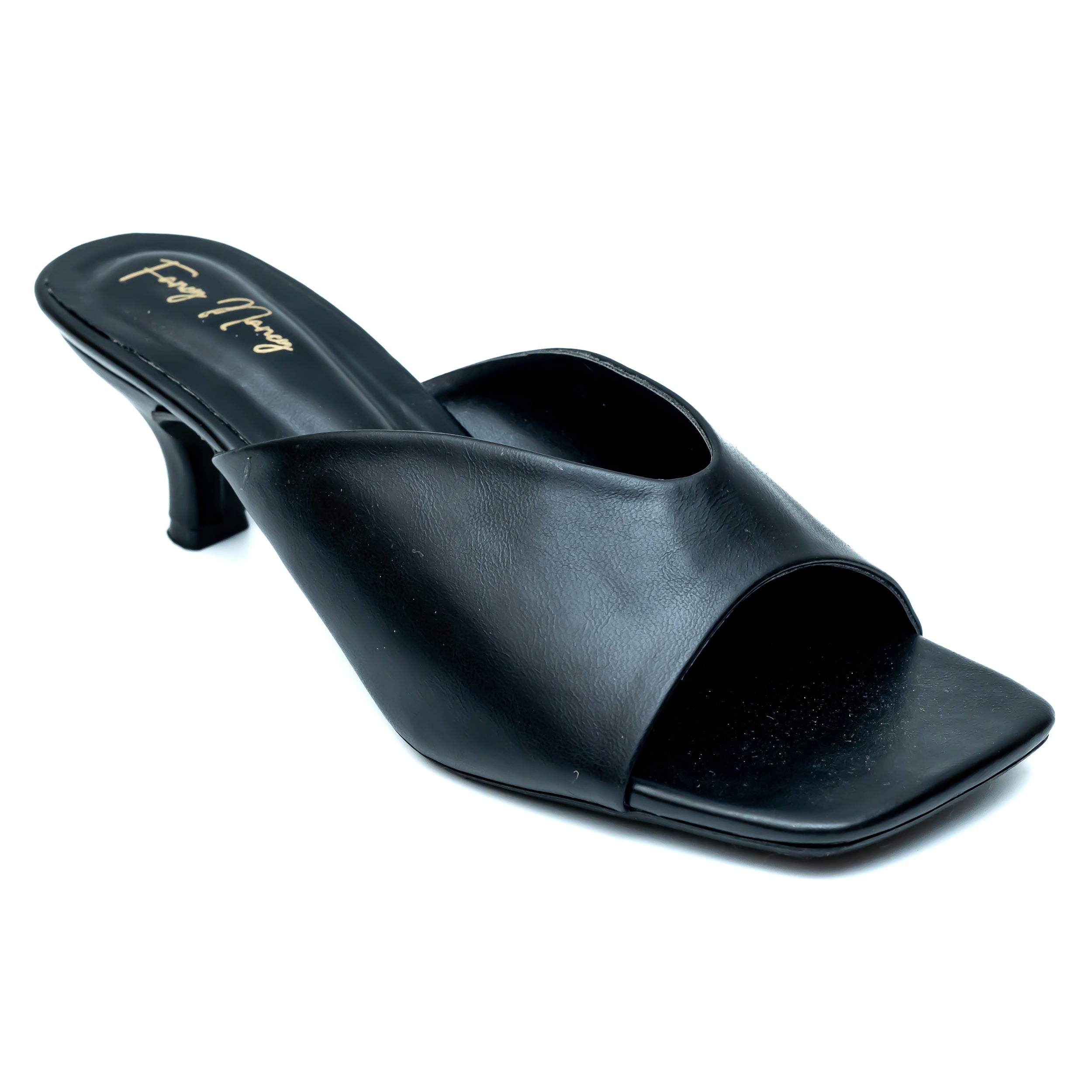 Open Toe Mules - Black