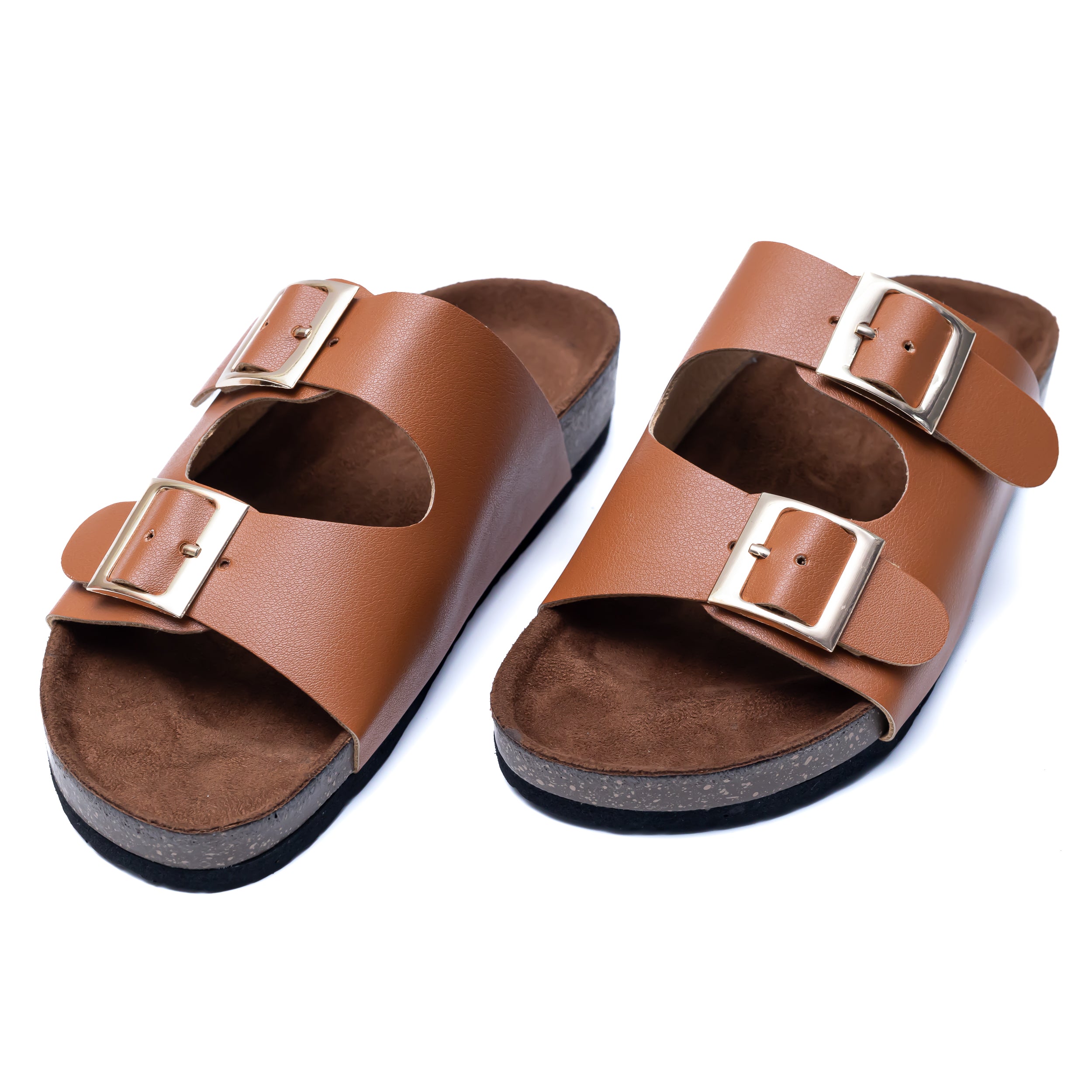 Buckle Strap Sliders - Tan