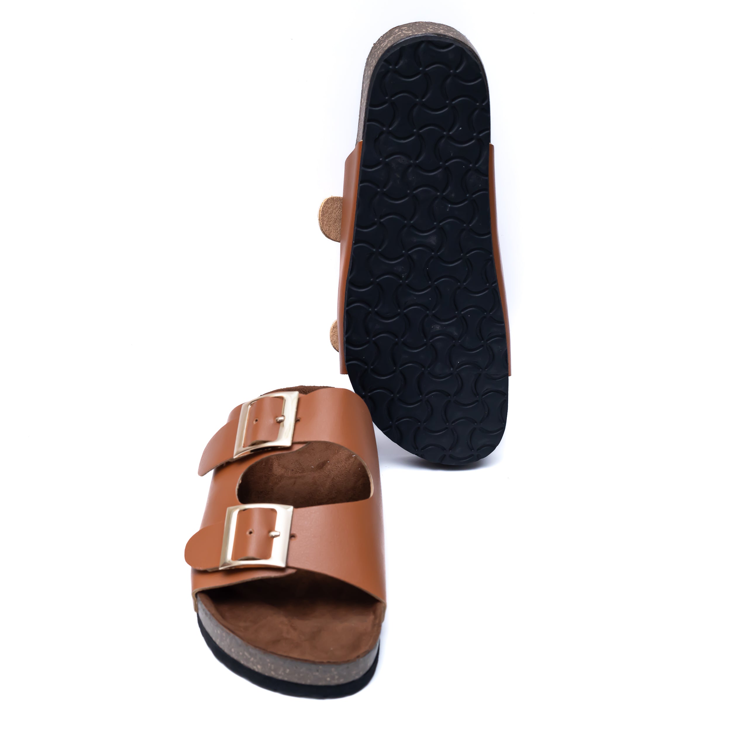 Buckle Strap Sliders - Tan