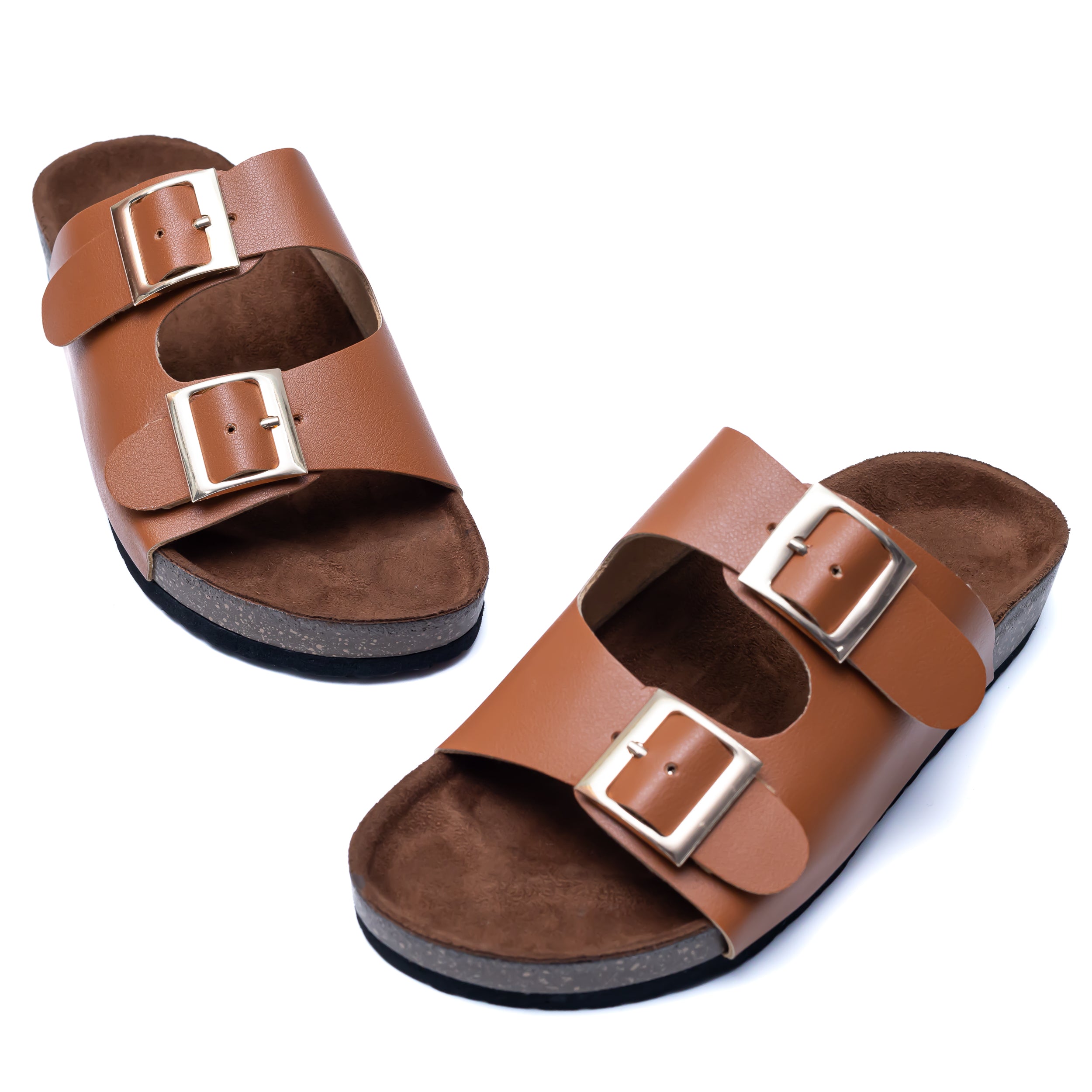 Buckle Strap Sliders - Tan