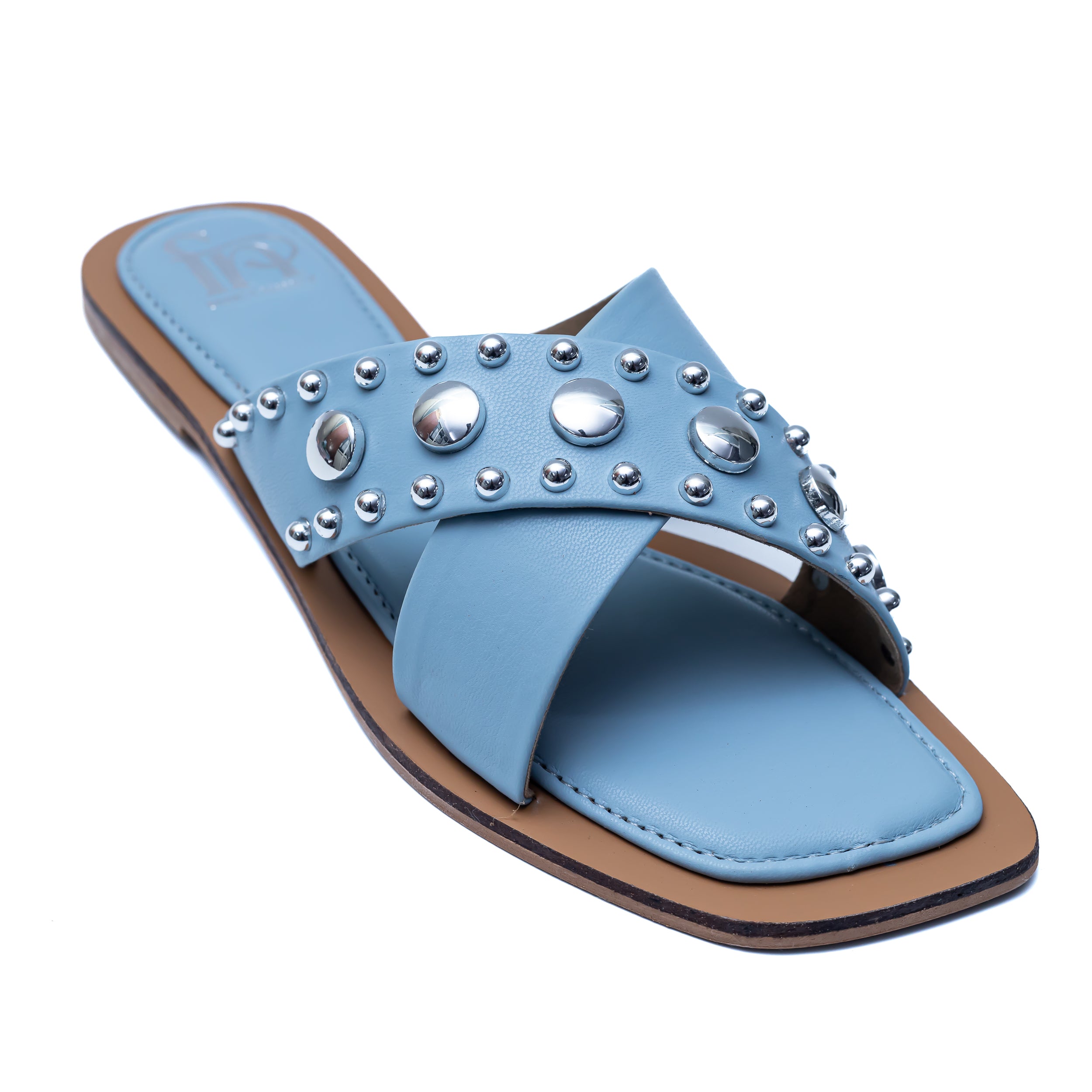 Crystal Criss Cross Flats - Sky Blue