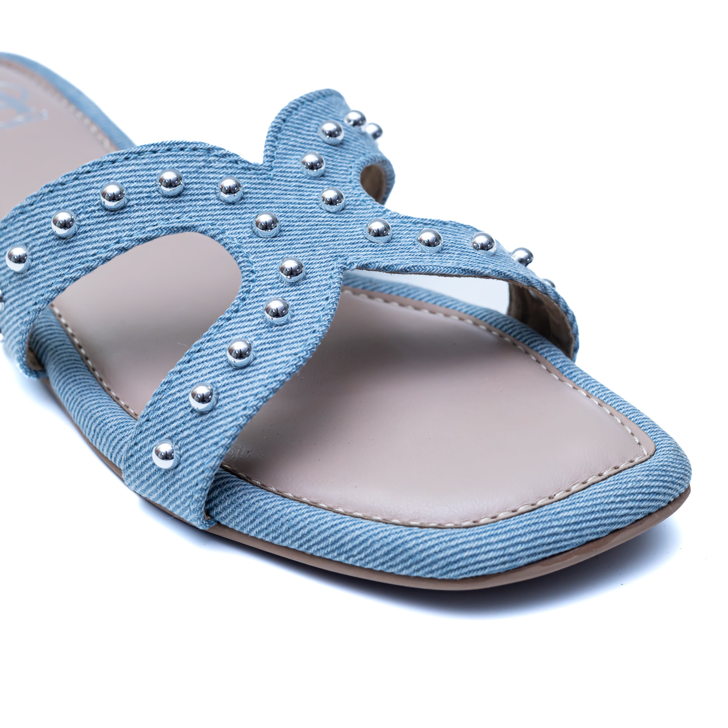 Studded H Flats - Sky Blue