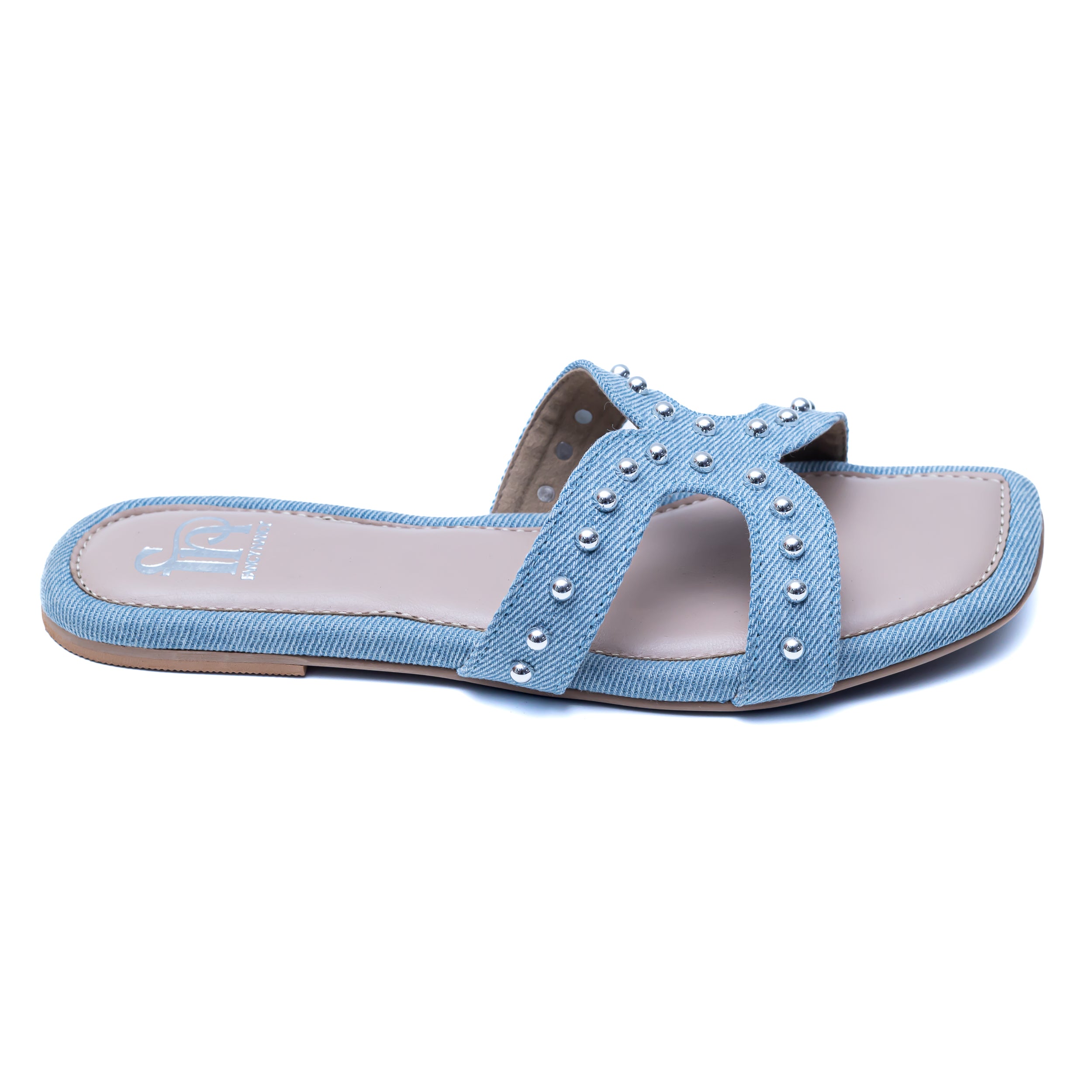 Studded H Flats - Sky Blue