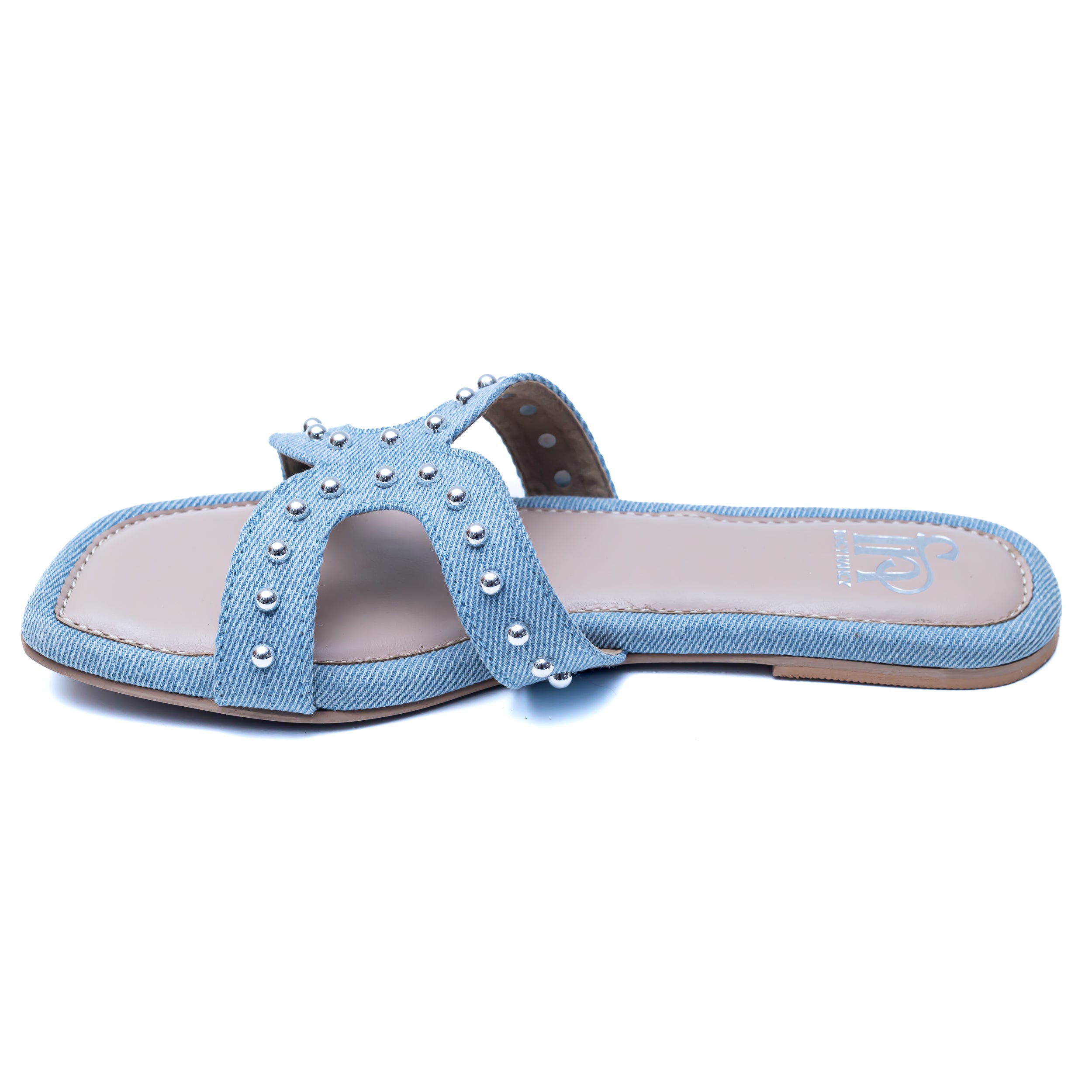 Studded H Flats - Sky Blue