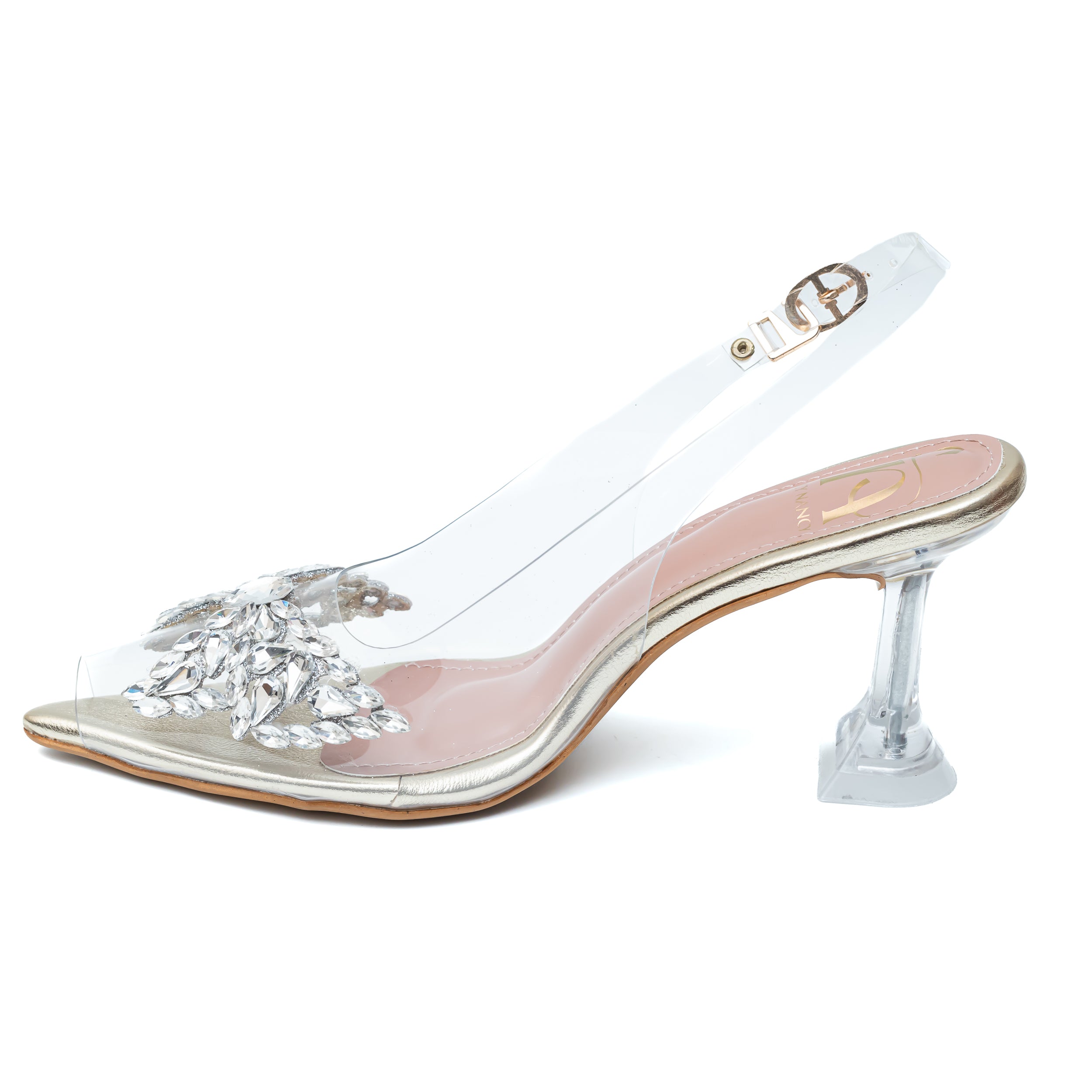 Butterfly Broach Heels - Gold